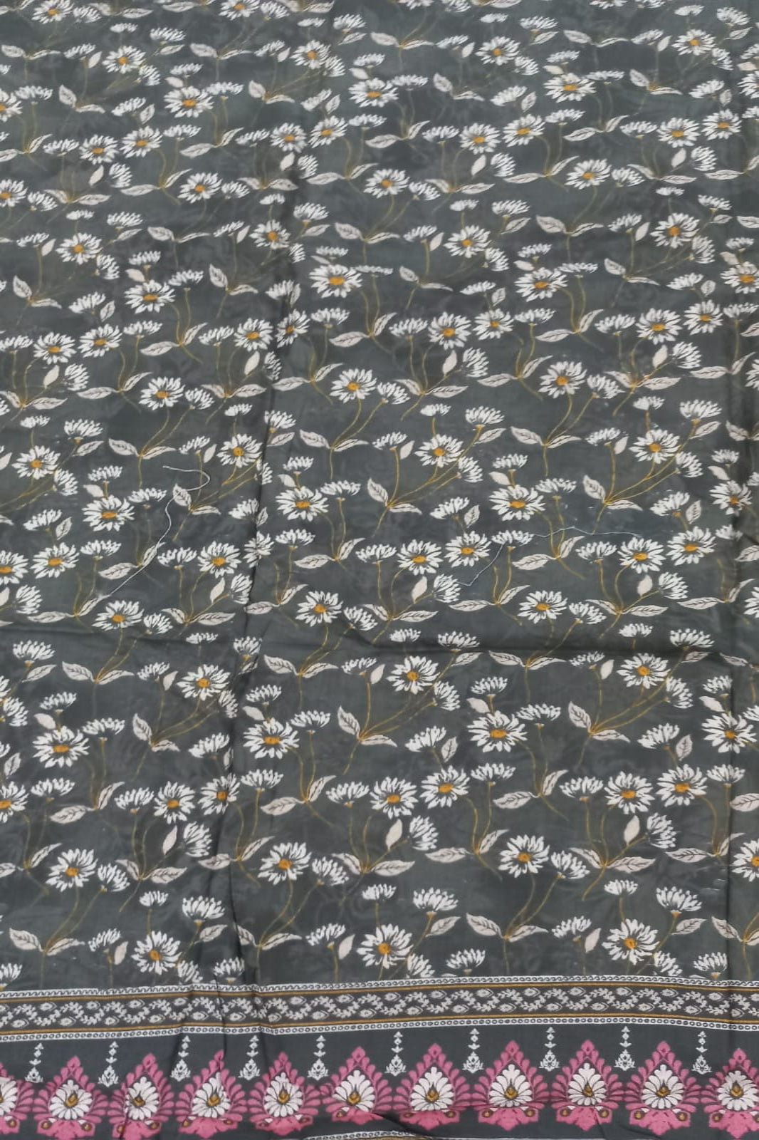 Al-Zohaib Dark Grey & Yellow Suit-Unstitched