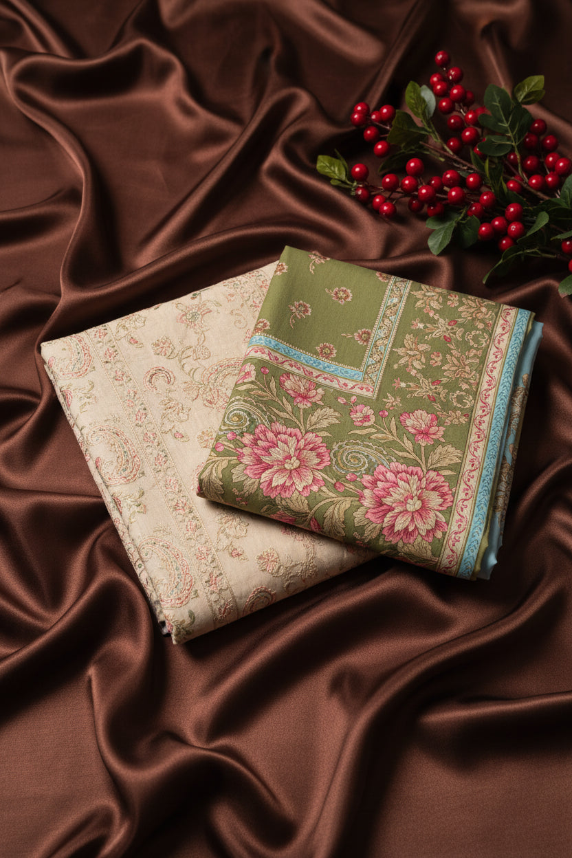 Beige Luxury Lawn- Suit| Soft Premium Fabric