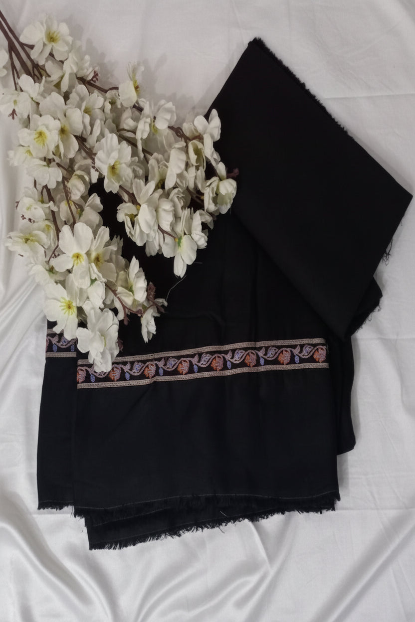Black Luxury Lawn Suit-Unstitched