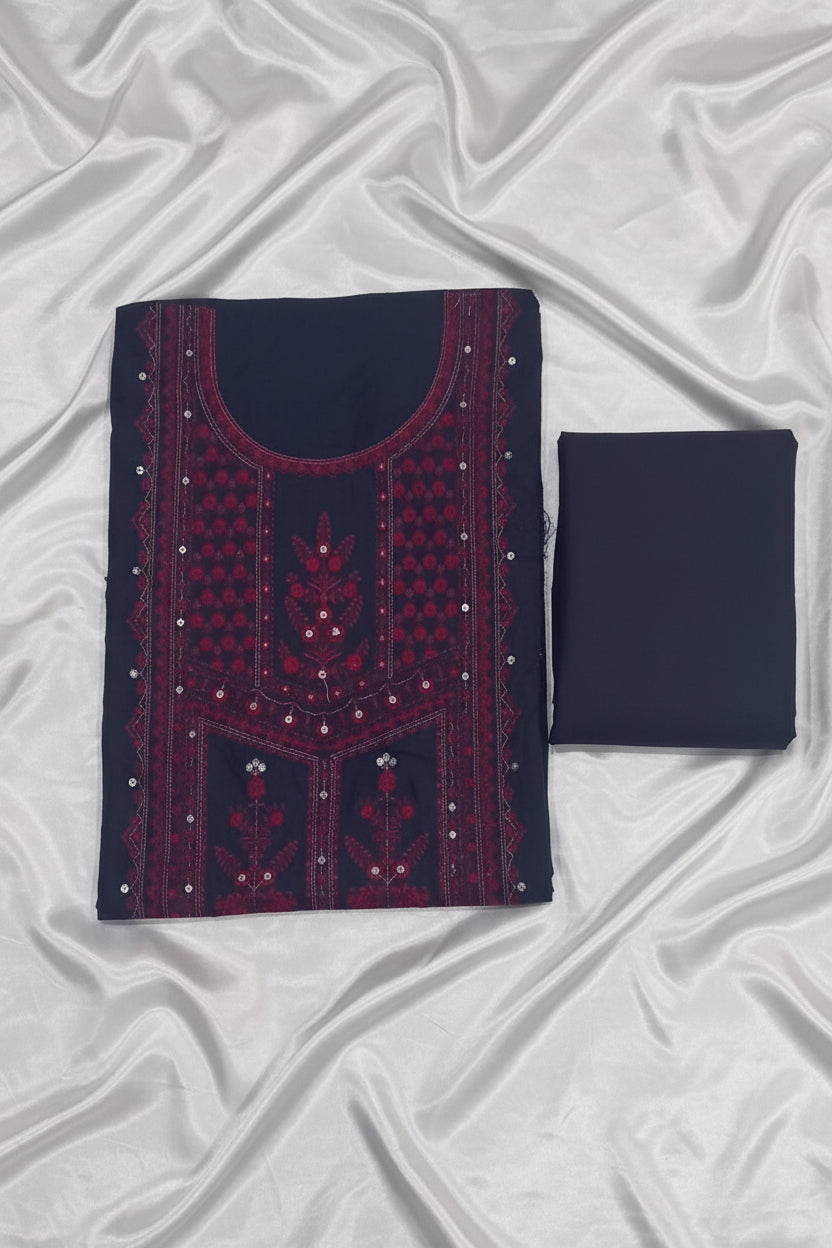 Coco Luxury Dark Blue Designer Suit|Soft Premium Fabric