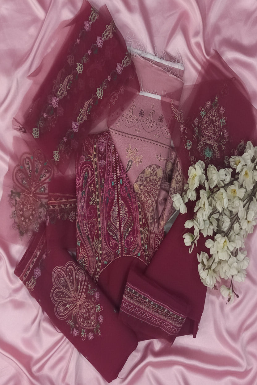 Marron Luxury Lawn Suit | Soft Premium Fabric