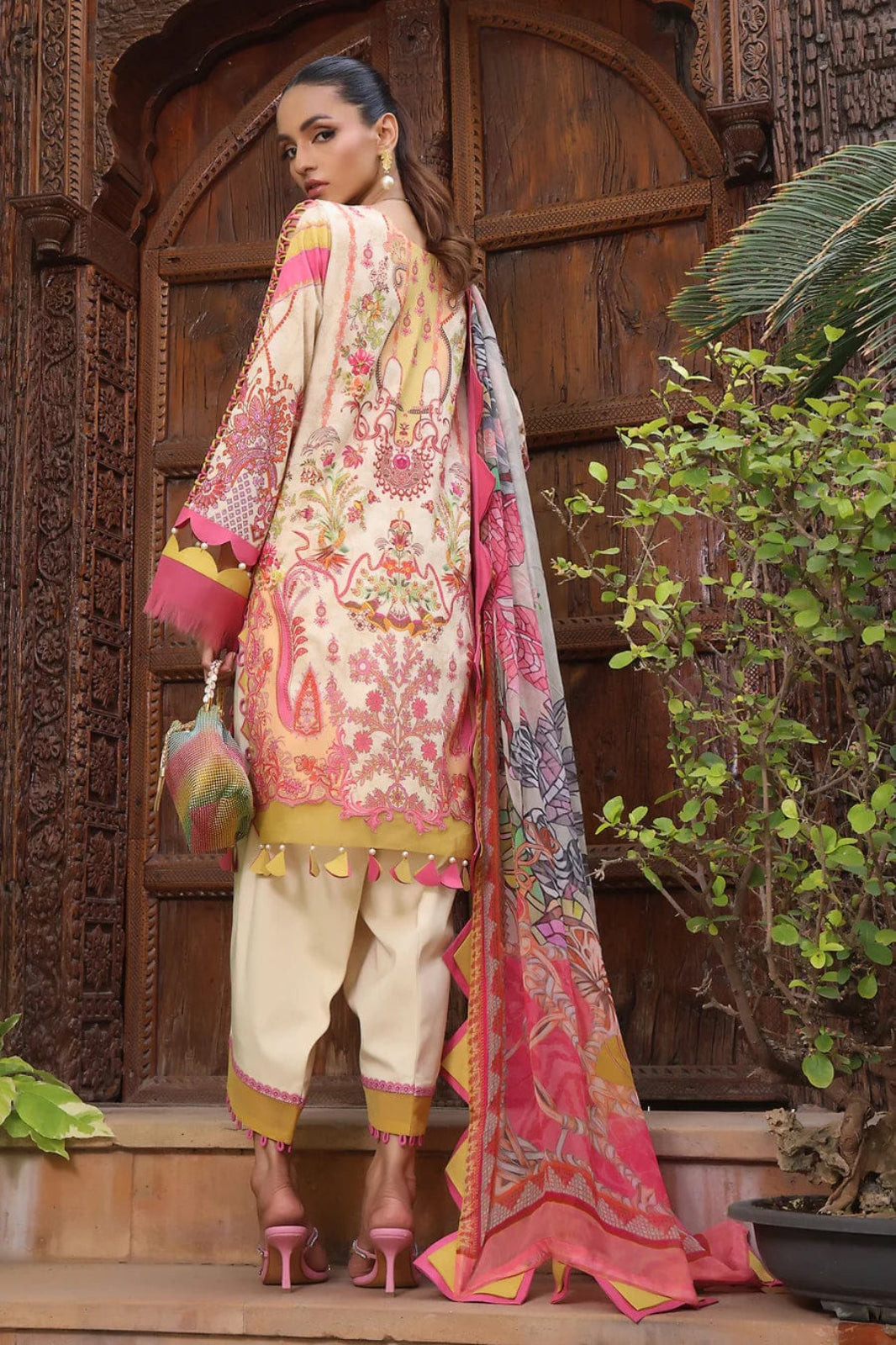 Jade Urbane Pink Yellow Suit-Unstitched