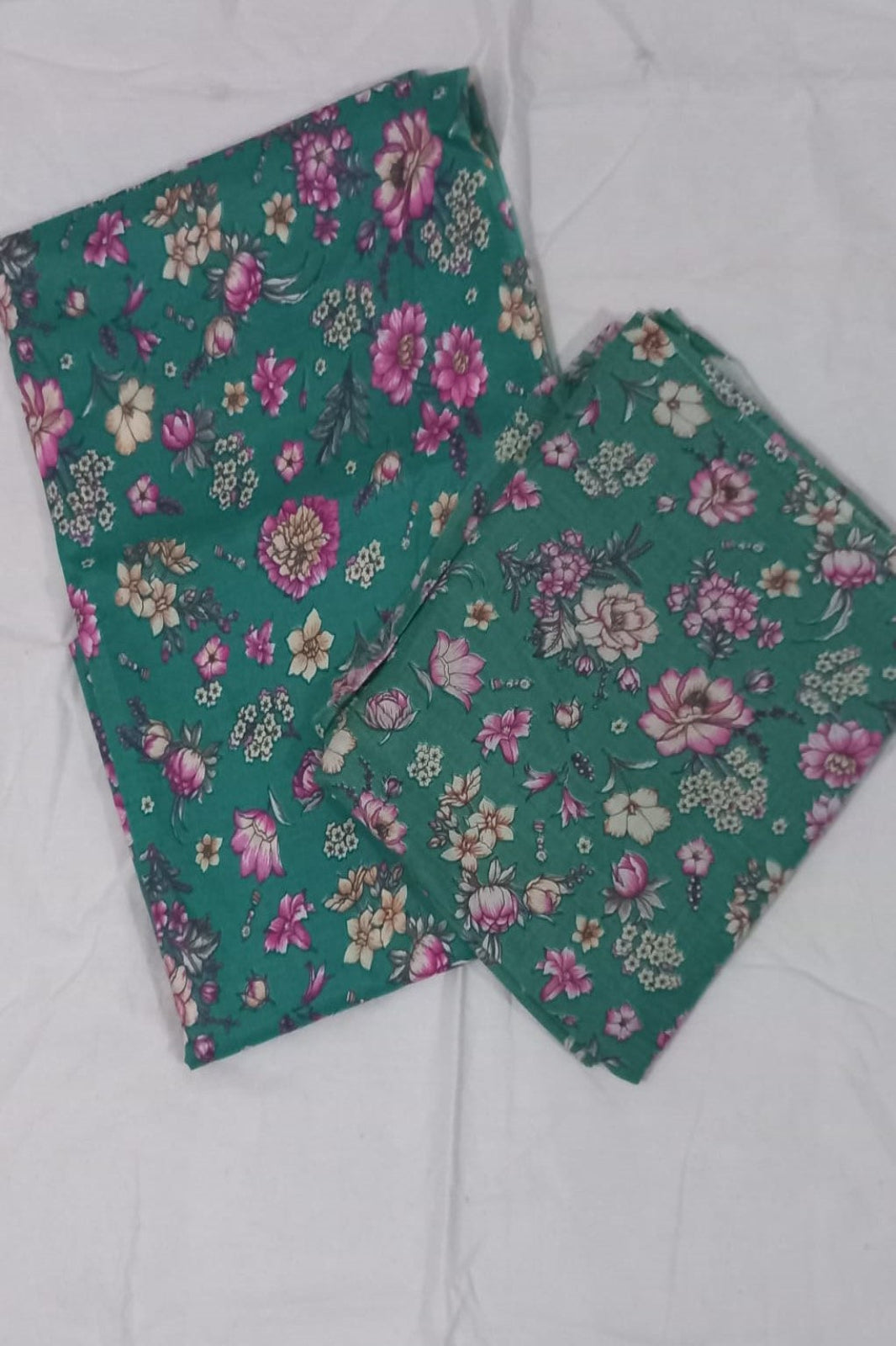 AlZohaib Green Cotton Suit-Unstitched