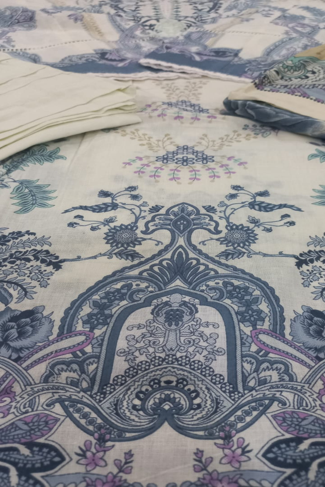 Ishaal Light Cream Stitched Suit - Sabina's Designer Hub"