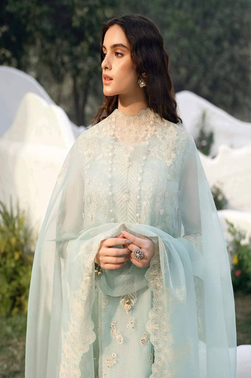 Sana Safinaz Ice Blue Suit-Unstitched