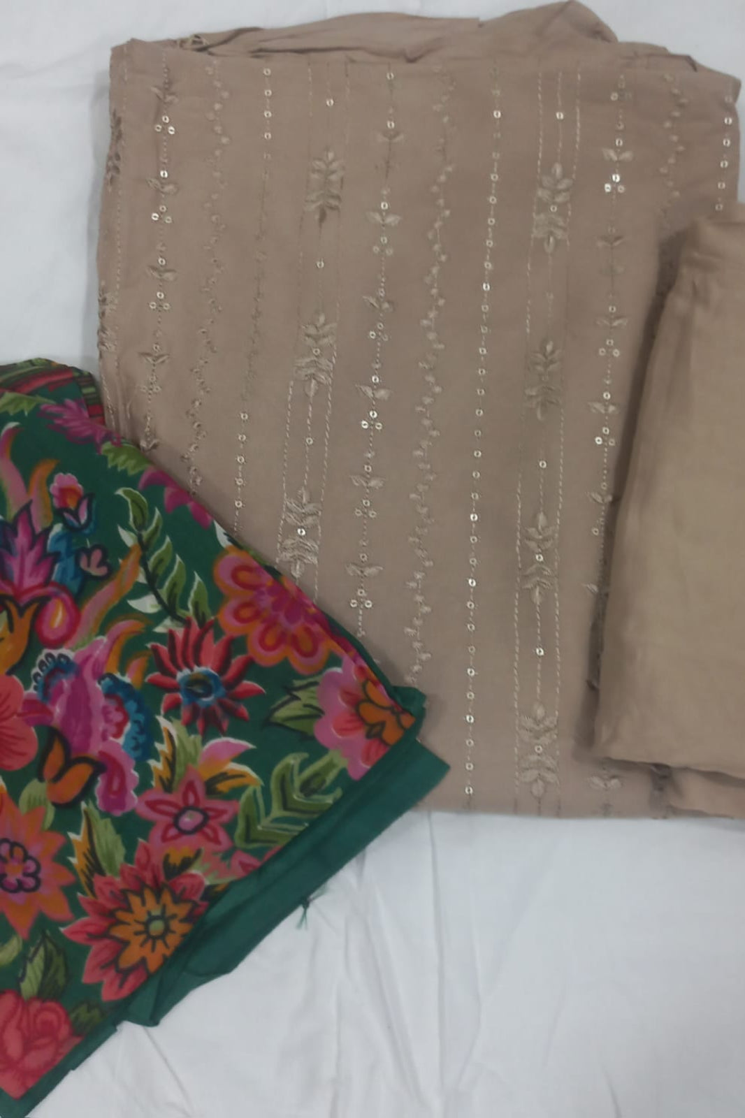 Maria B Light Coffee Suit-Unstiched