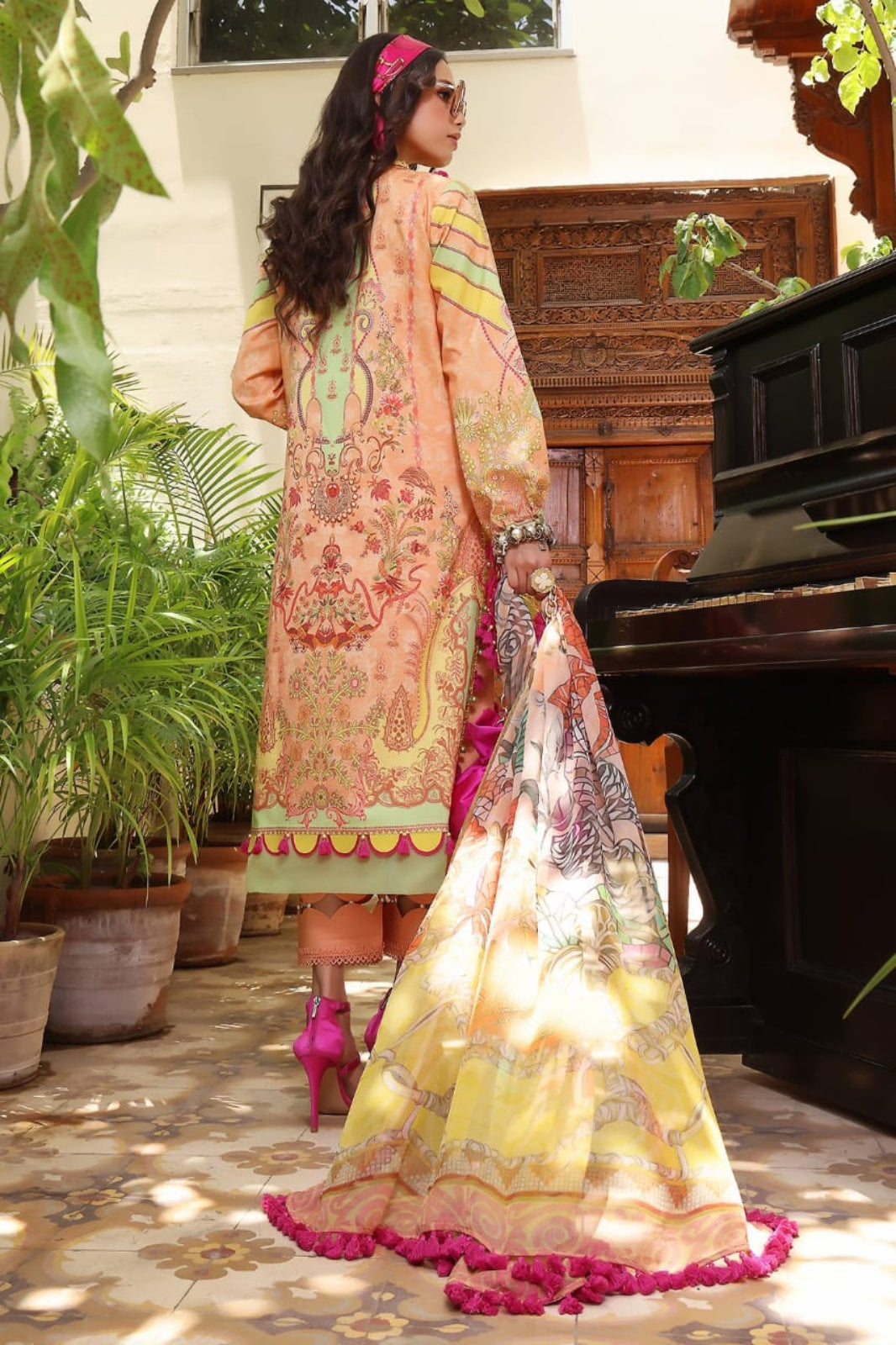 Jade Urbane-Peach Suit-Digital Print Lawn-Unstitched-3 piece Suit