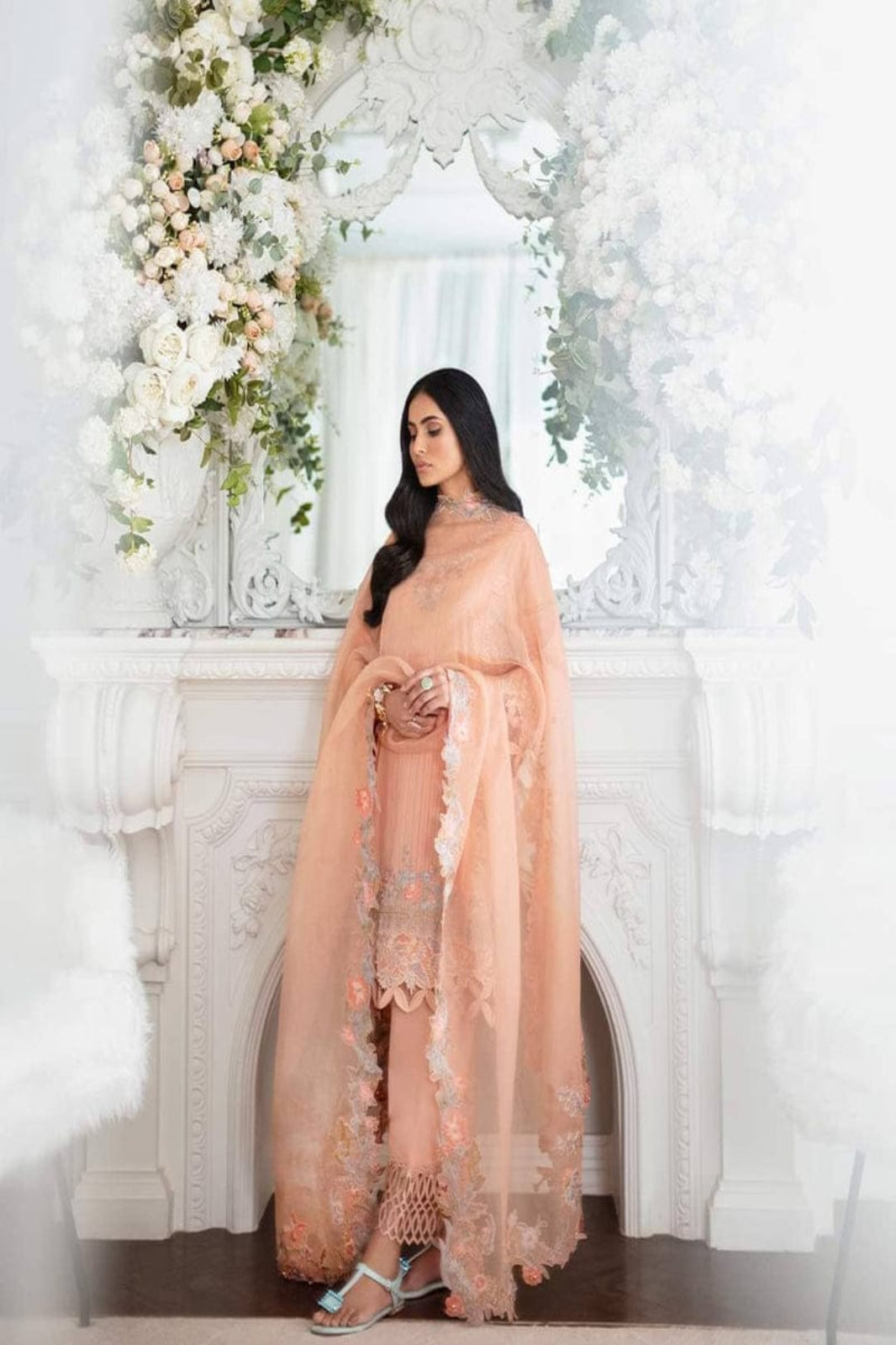 Sana Safinaz Peach Suit-Unstitched