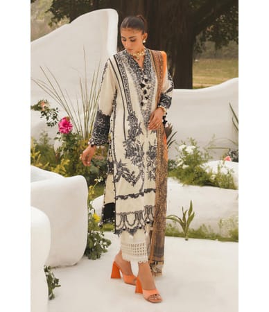 Sana Safinaz White Black Suit