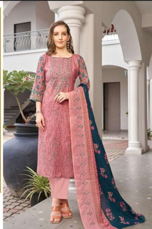 AlZohaib Bin Saeed Pink Suit-Unstitched