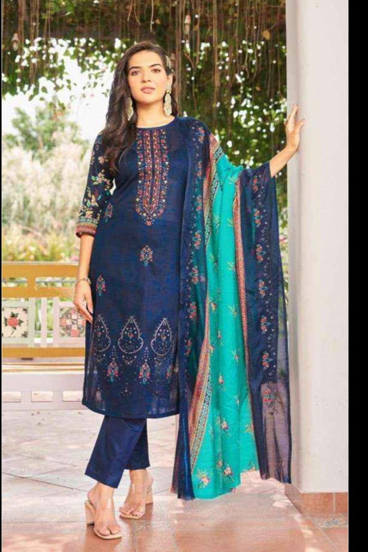 AlZohaib Bin Saeed  dark blue suit- Unstitched