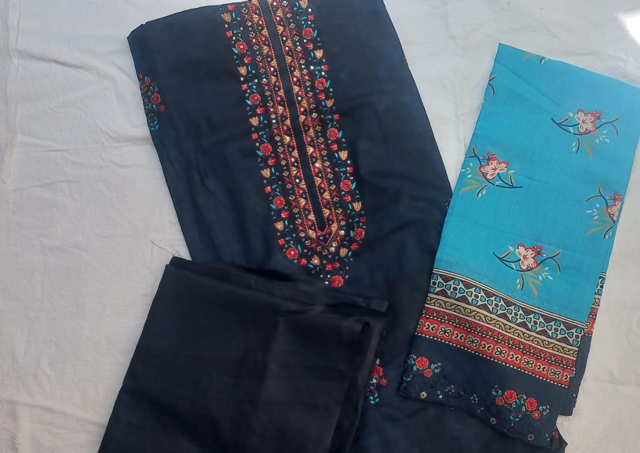 AlZohaib Bin Saeed  dark blue suit- Unstitched