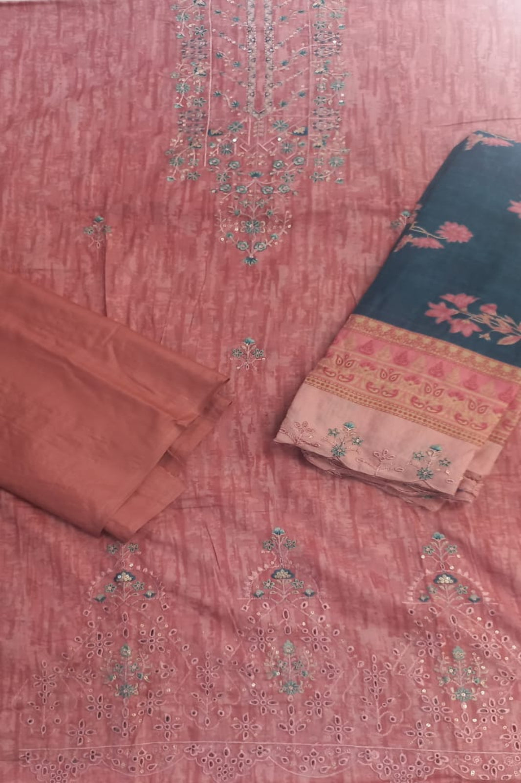 AlZohaib Bin Saeed Pink Suit-Unstitched