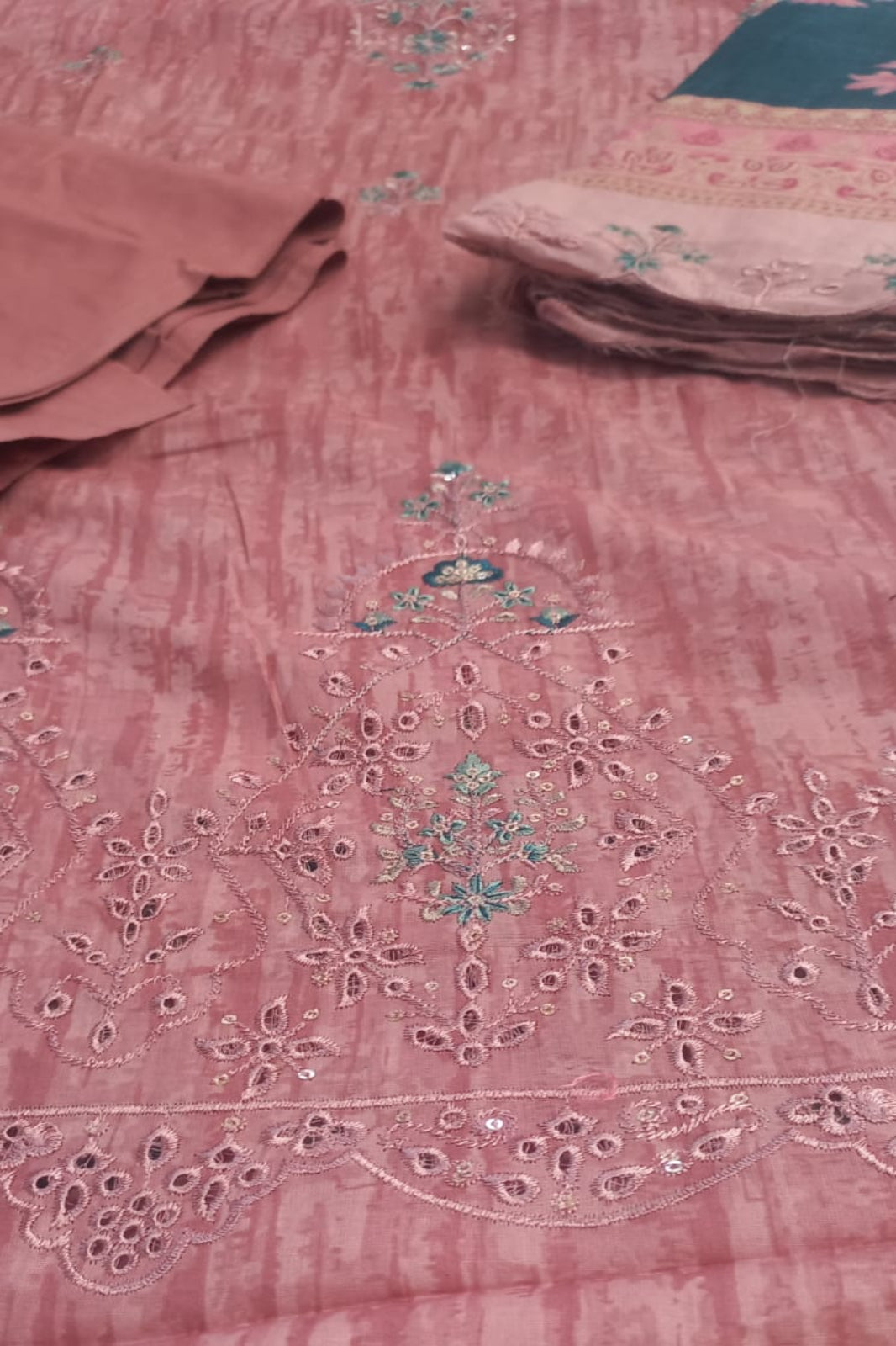AlZohaib Bin Saeed Pink Suit-Unstitched
