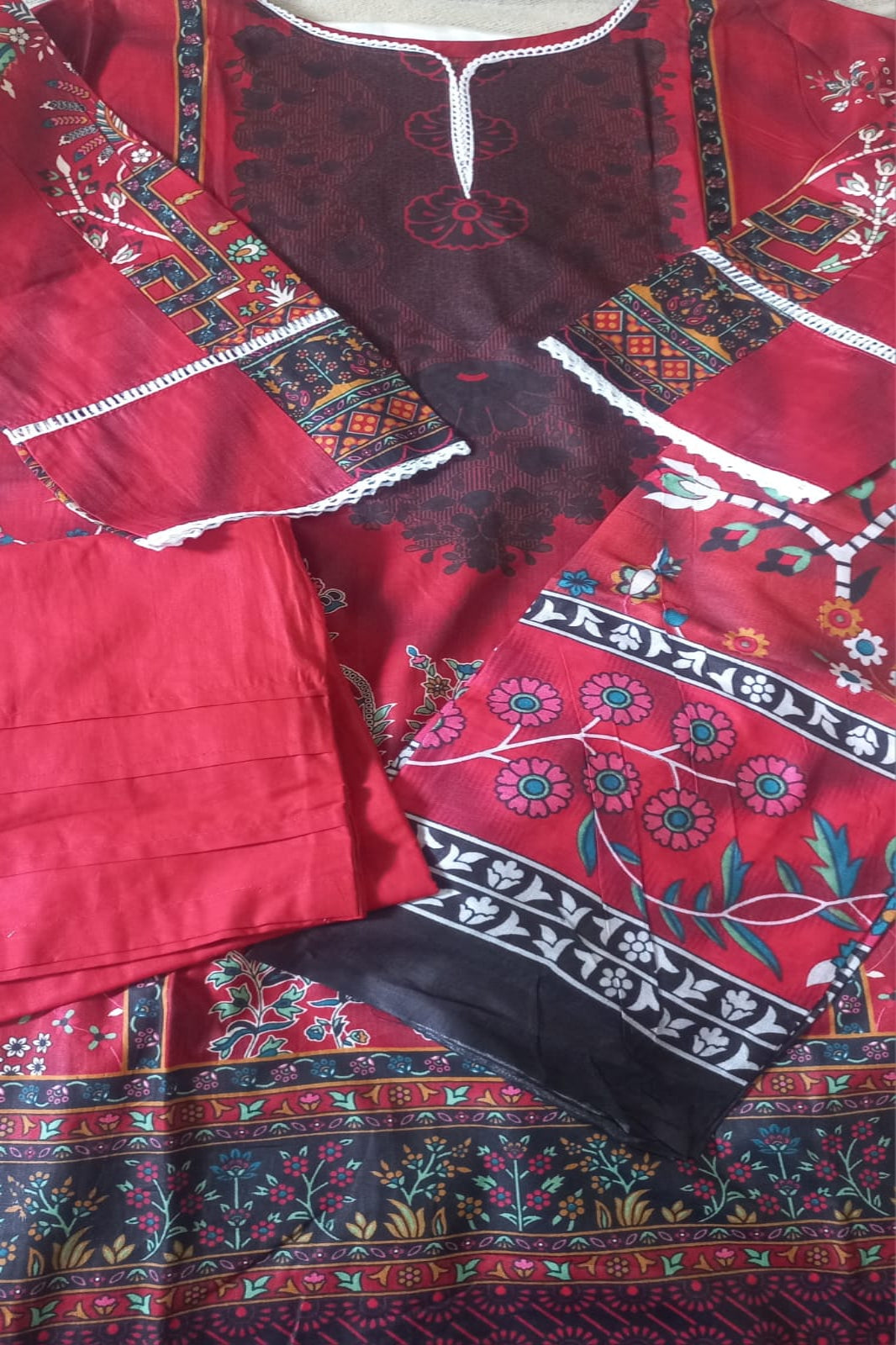 Amira Red Suit- Stitched