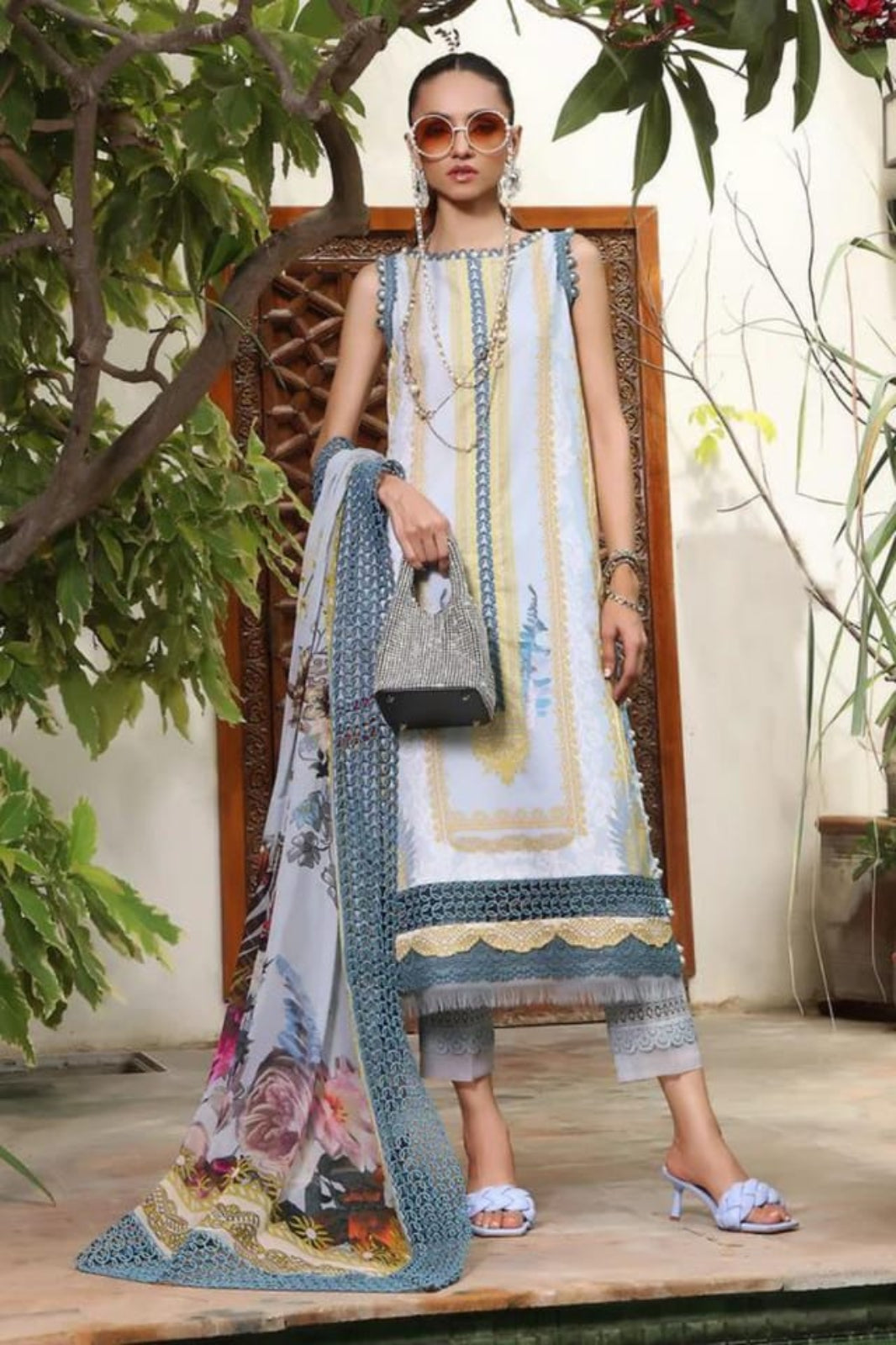 Jade Urbane-Light Blue Suit -Digital Print Suit-Unstitched-3 Piece Suit