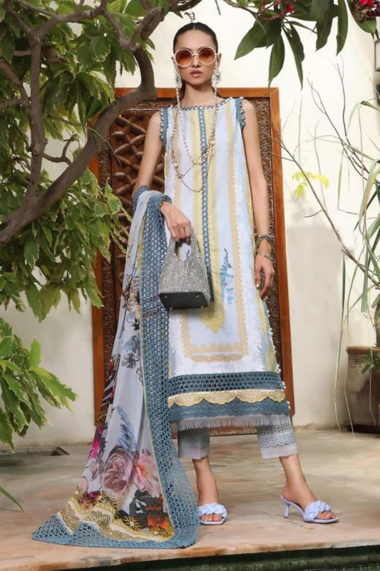 Jade Urbane-Light Blue Suit -Digital Print Suit-Unstitched-3 Piece Suit