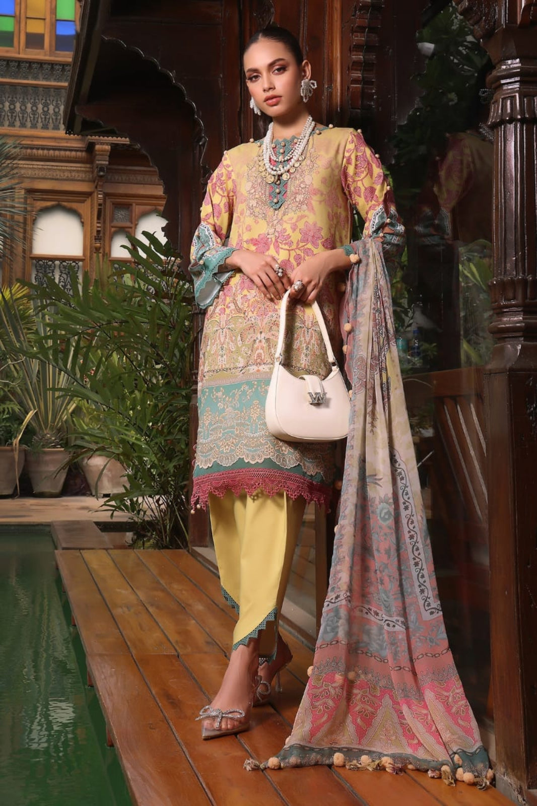 Jade Urbane-Pastel Yellow Suit- Digital Print Lawn-Unstitched-3 piece Suit