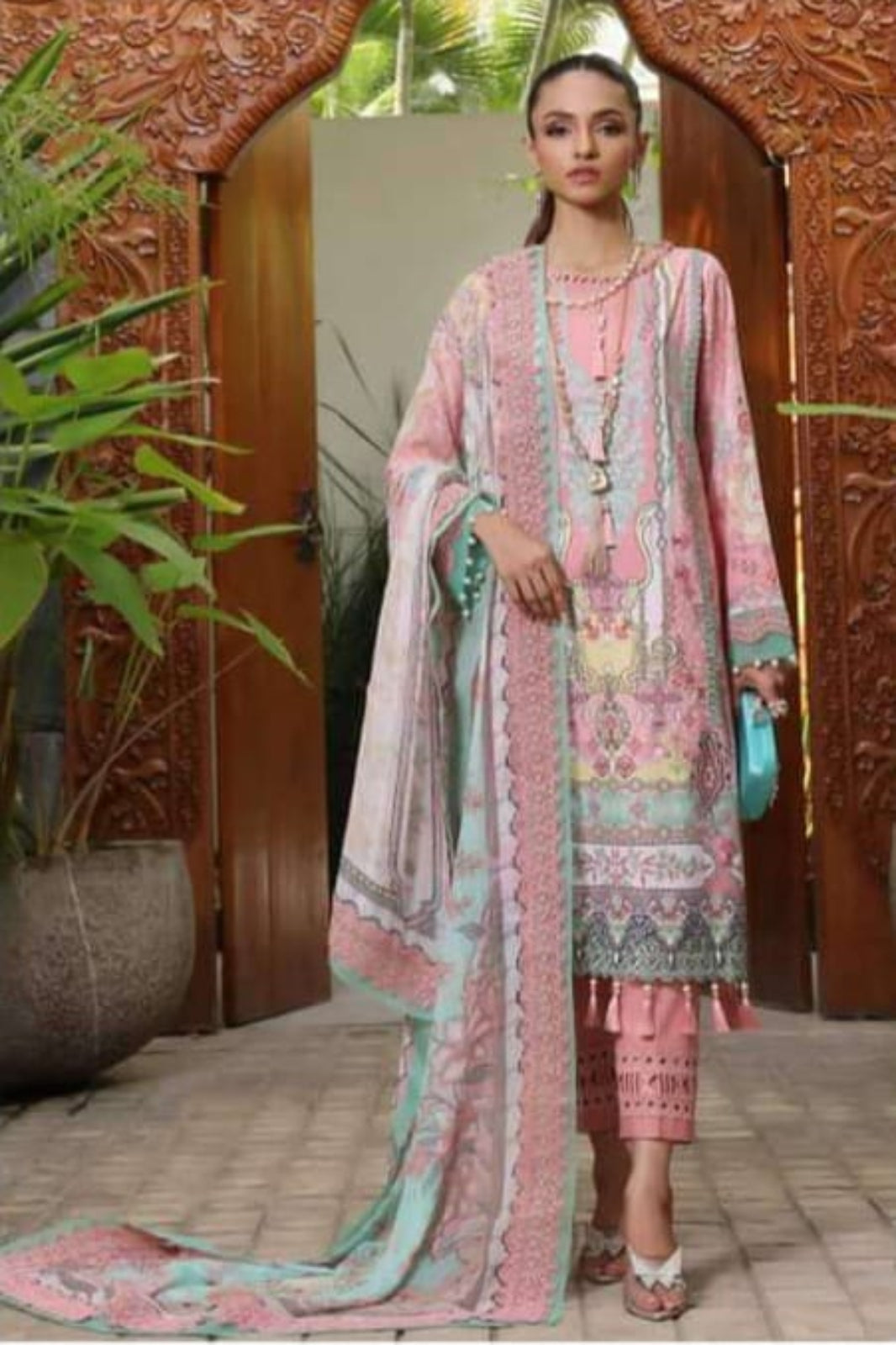 Jade Urbane -Baby Pink -Digital Print Lawn Unstitched-3 Piece Suit