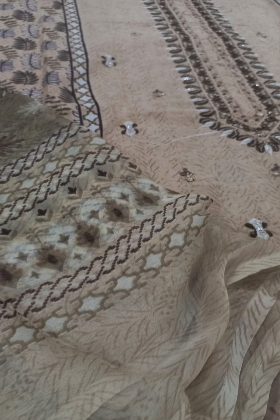 Al-Zohaib Beige Suit-Unstitched