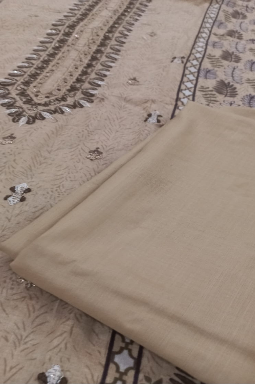 Al-Zohaib Beige Suit-Unstitched
