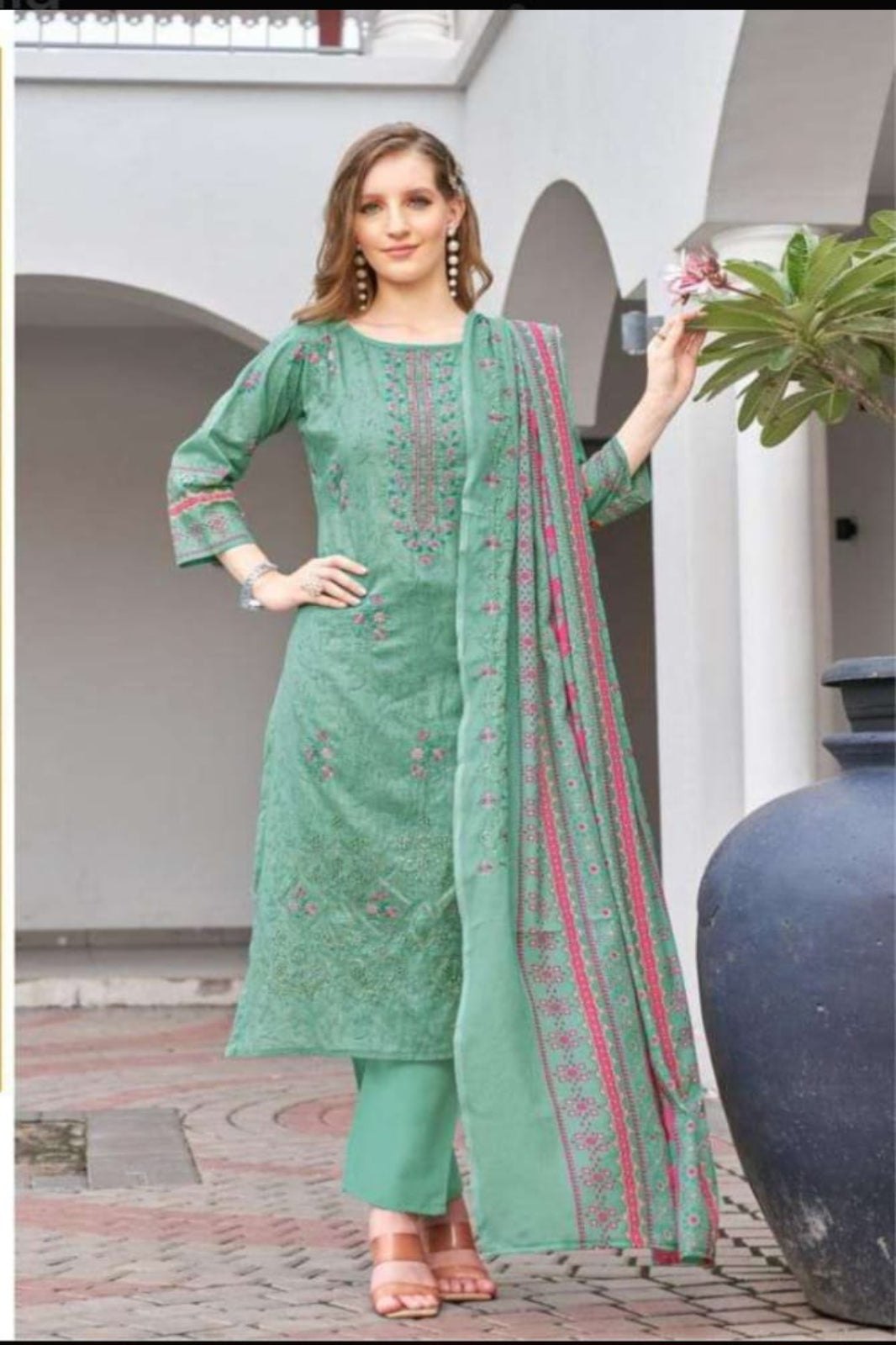 AlZohaib Bin Saeed Green Suit-Unstitched