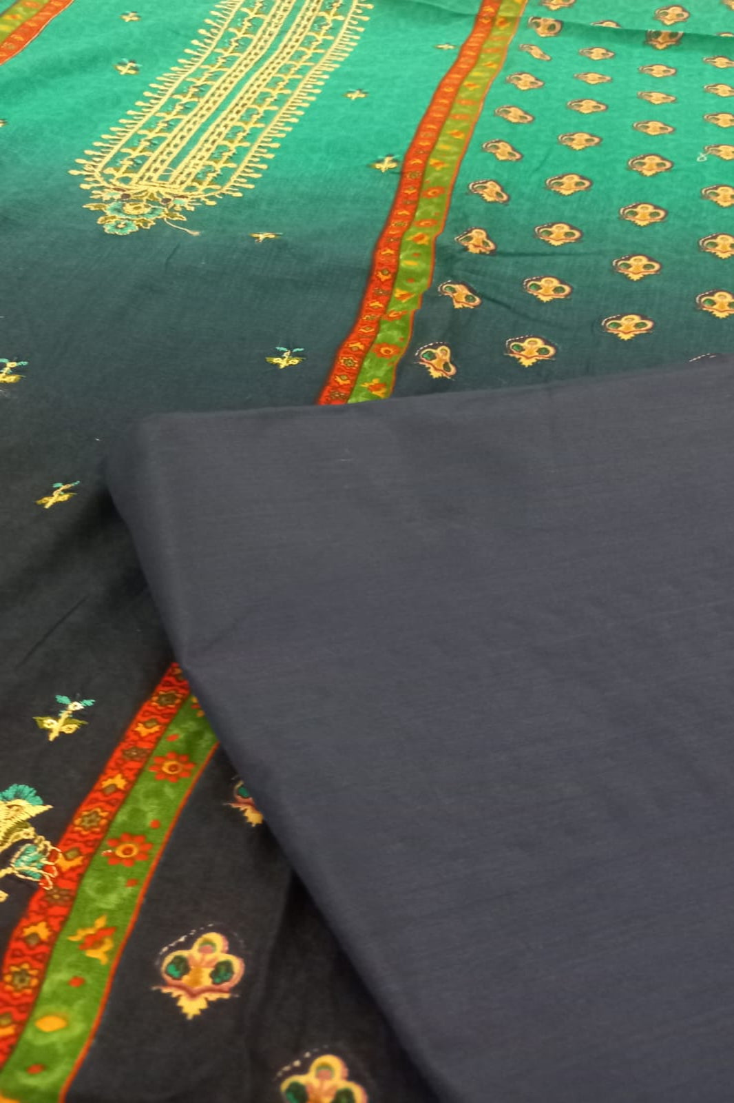 Al-Zohaib Blue & Teal Suit-Unstitched