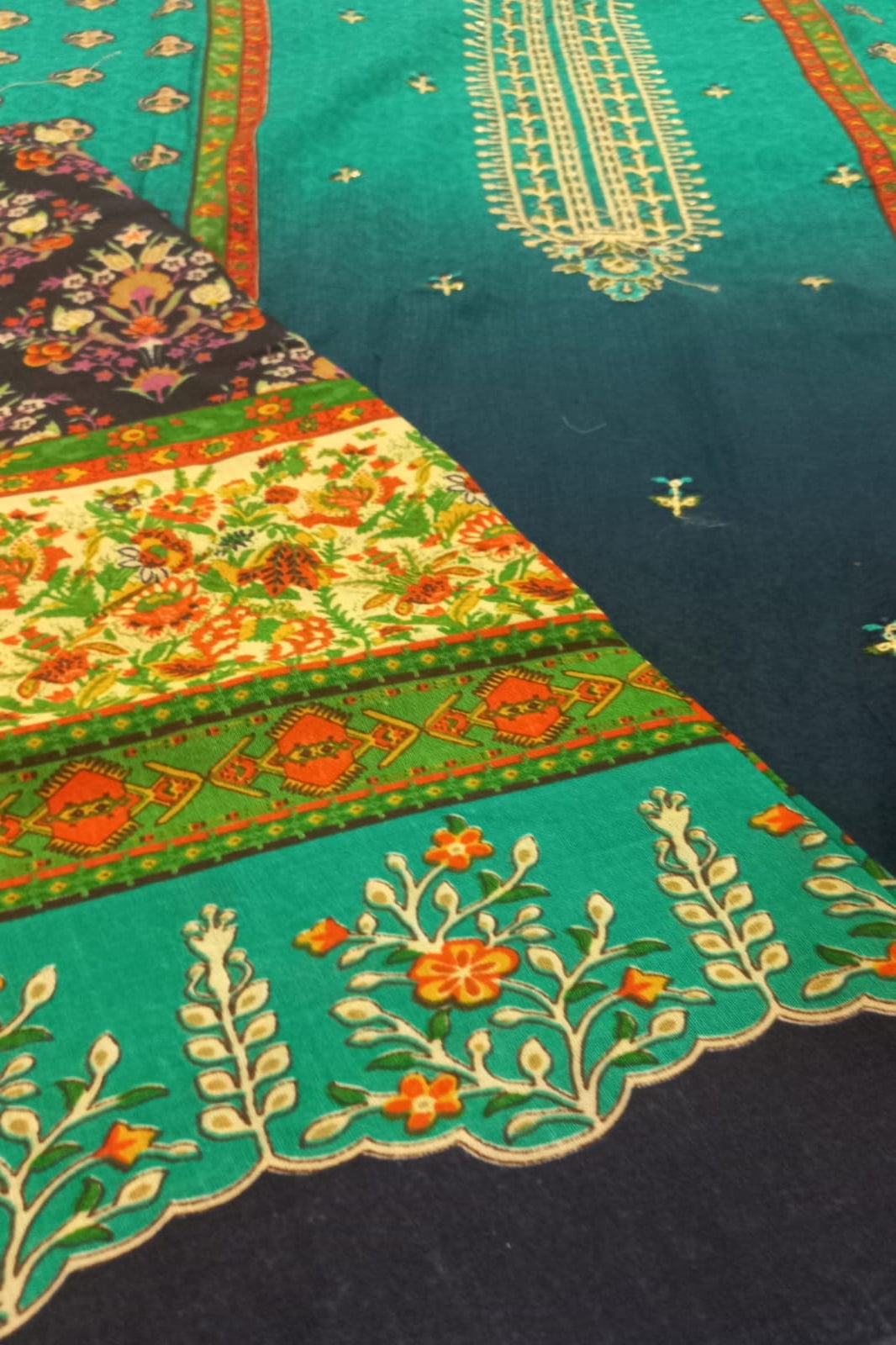 Al-Zohaib Blue & Teal Suit-Unstitched