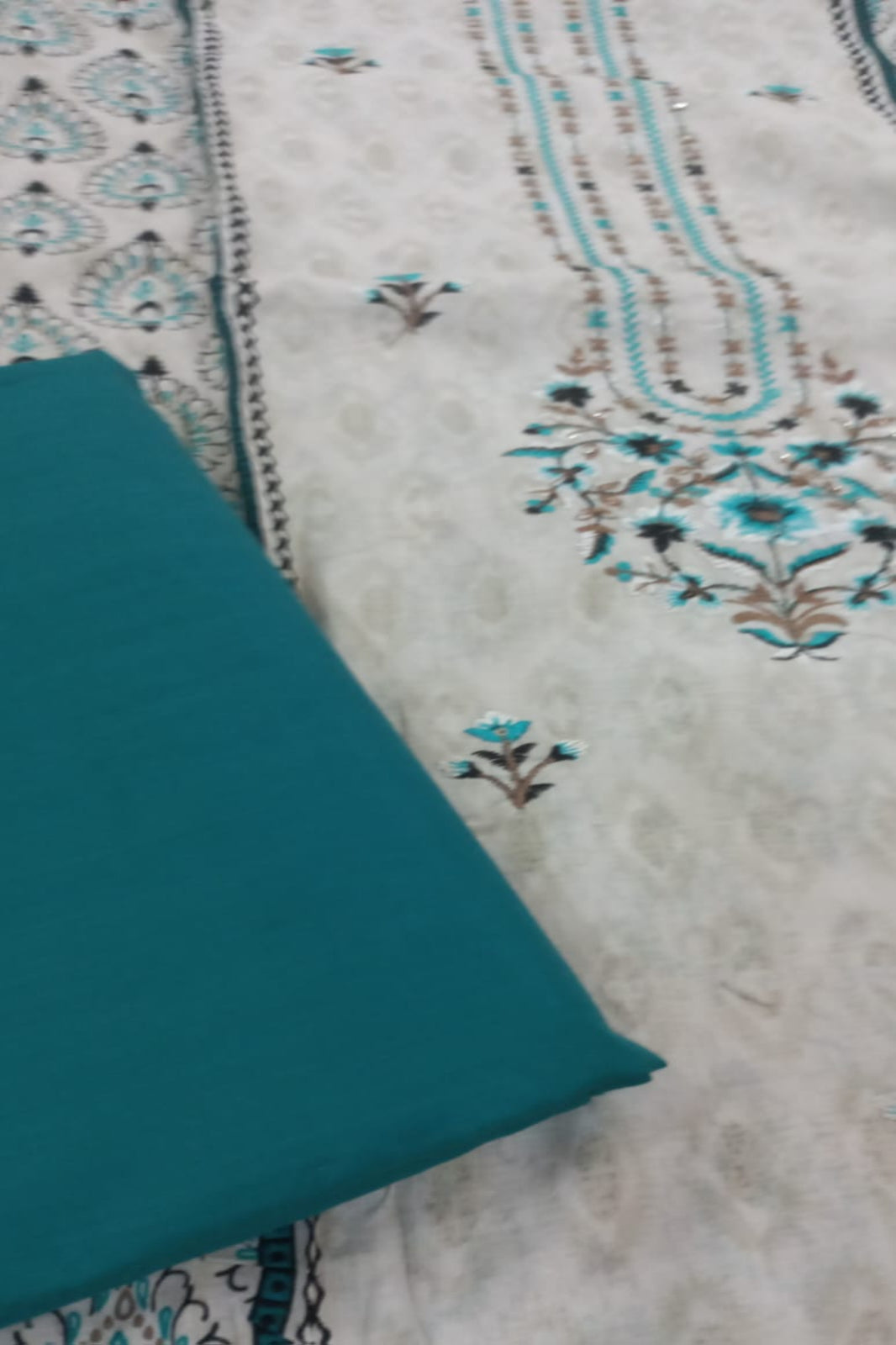 Al-Zohaib Greenish Blue Suit-Unstitched