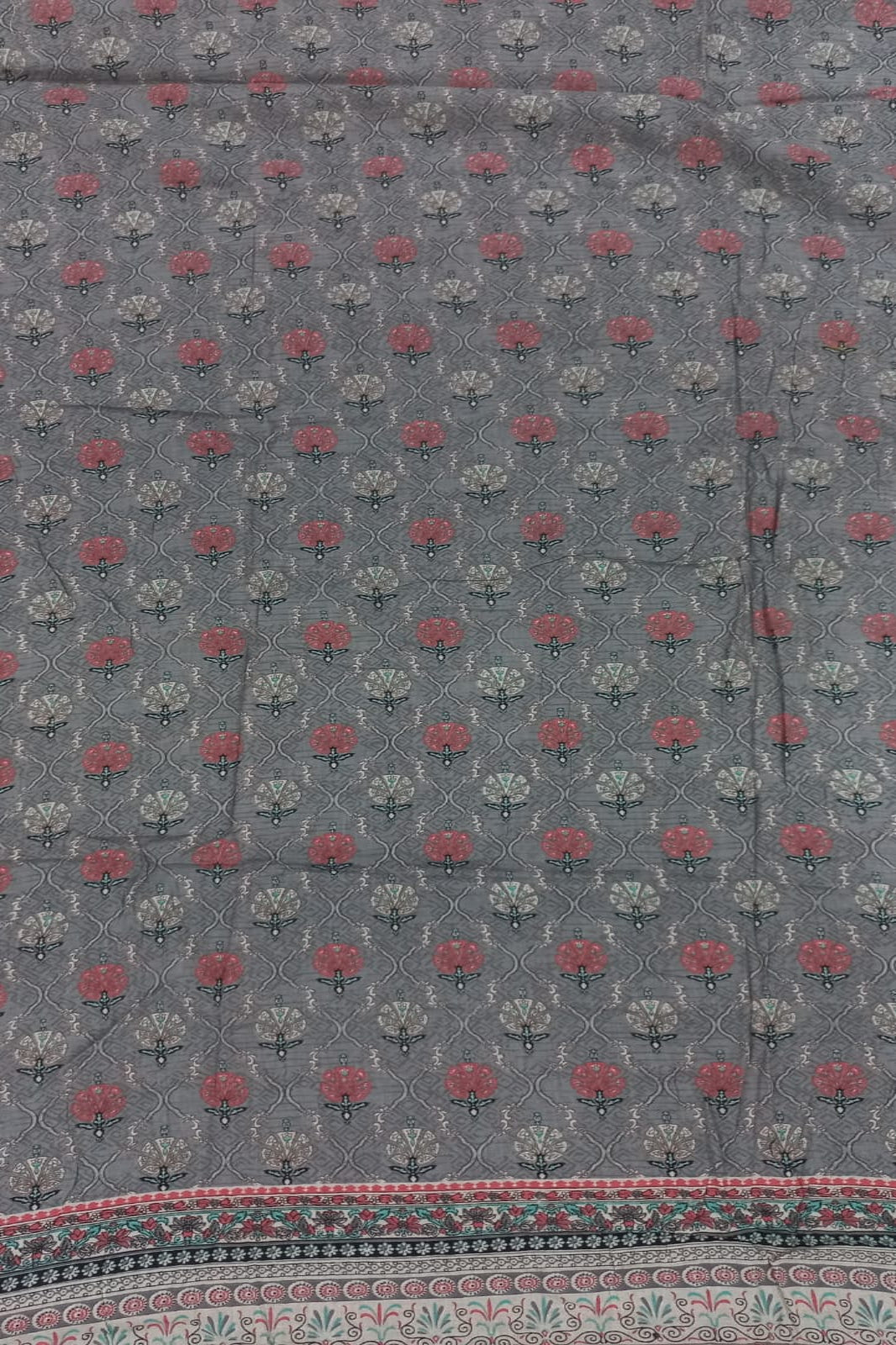 Al-Zohaib Grey Pink suit-unstitched