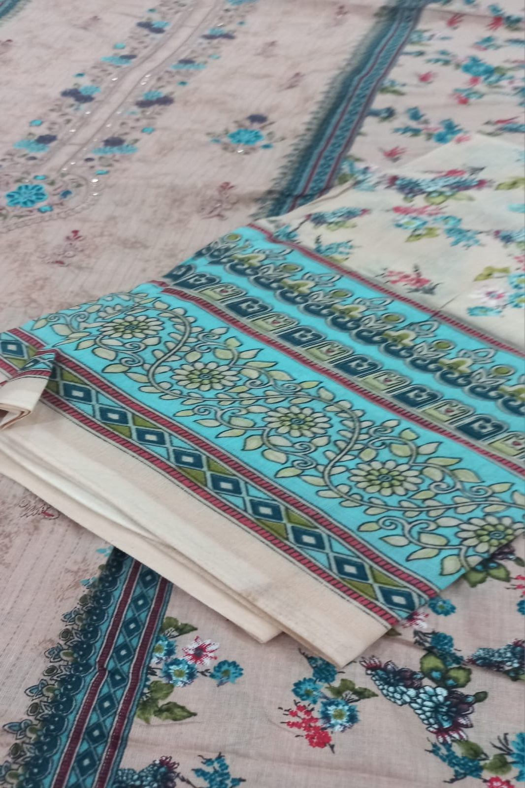 Al-Zohaib Light Peach Suit-Unstitched