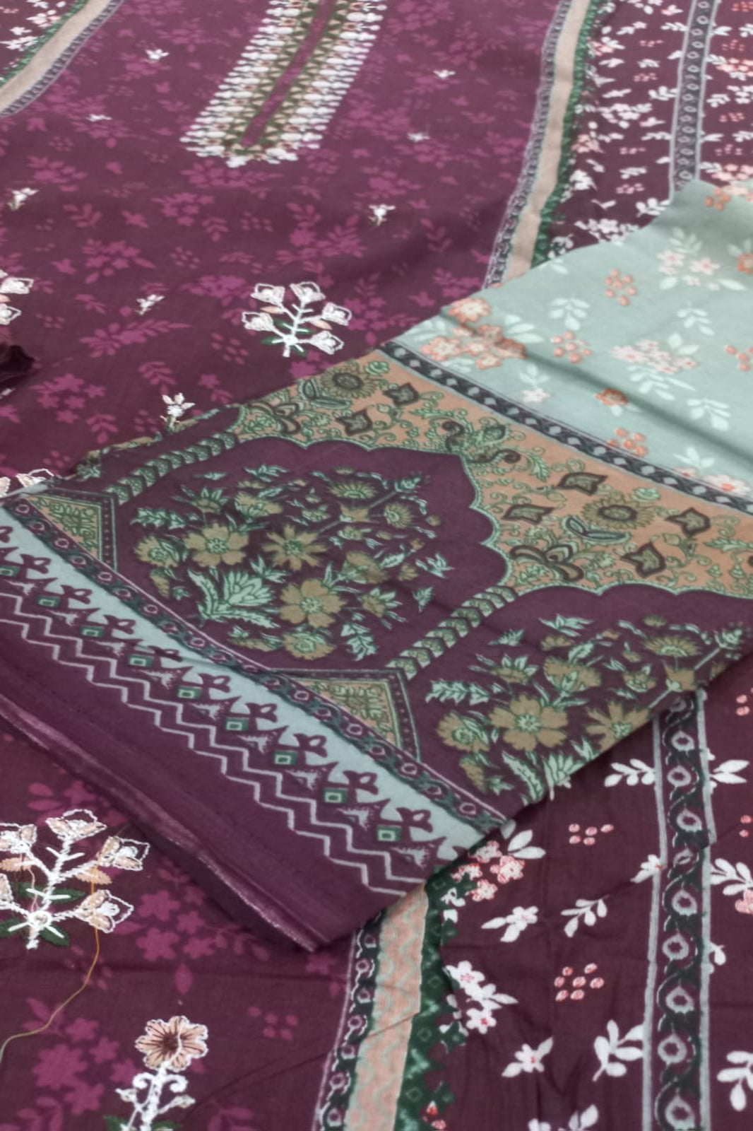 Al-Zohaib Marron Suit -Unstitched