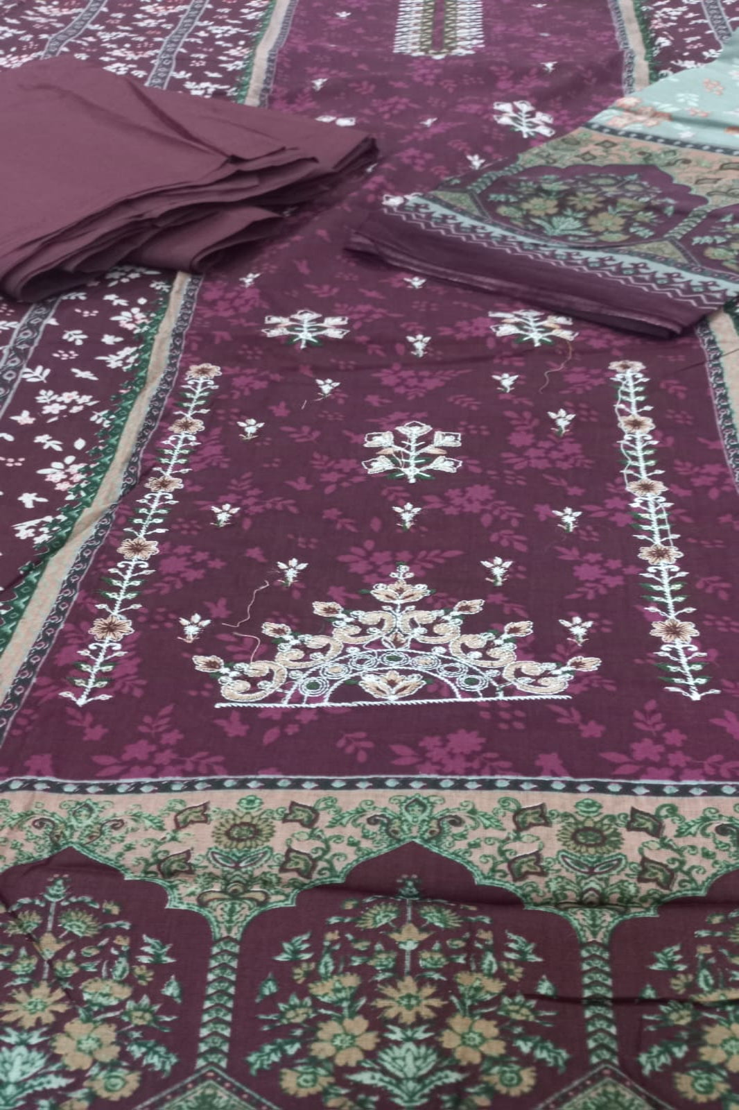 Al-Zohaib Marron Suit -Unstitched