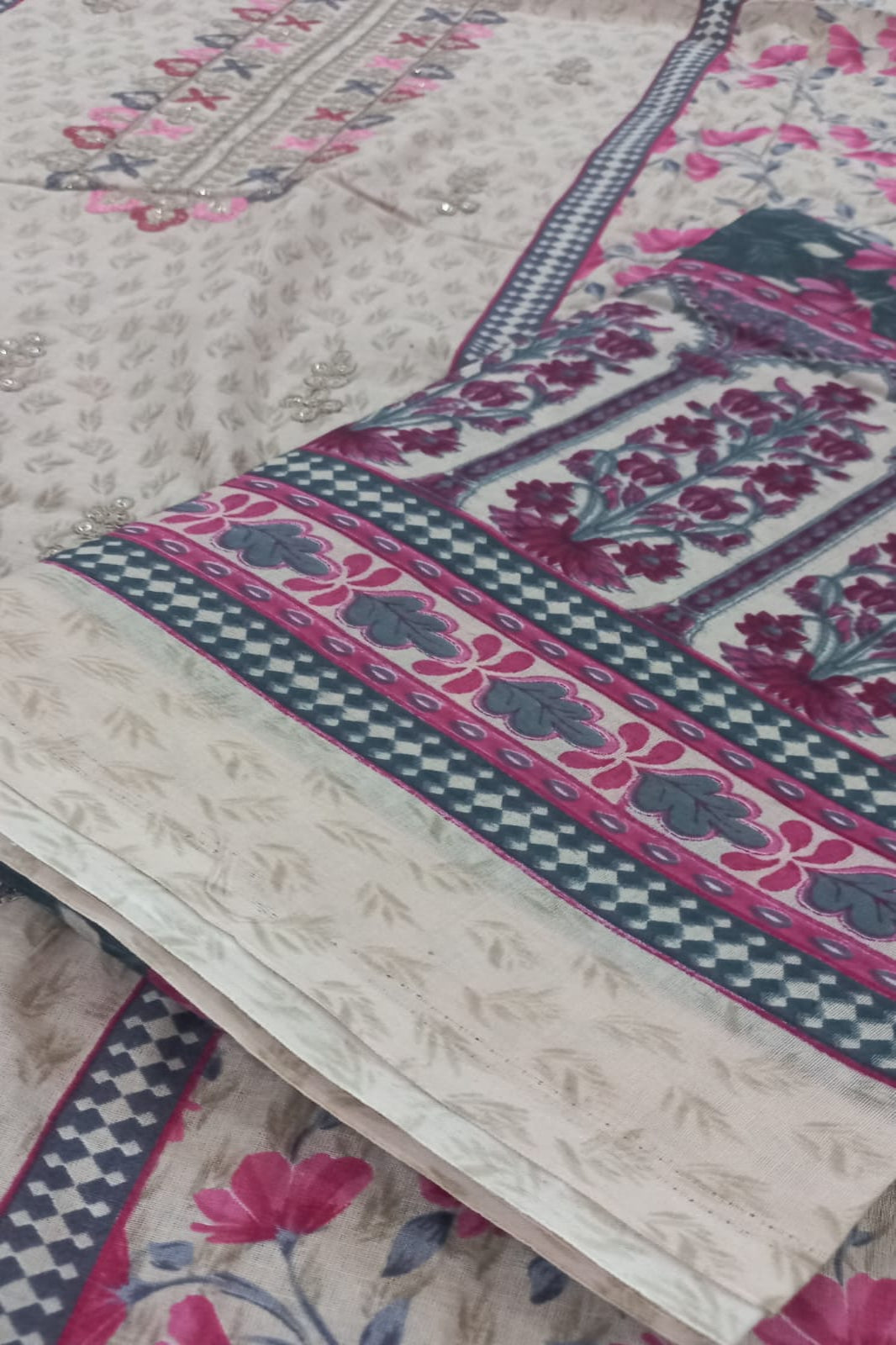 Al-Zohaib Rose Pink Suit-Unstitched