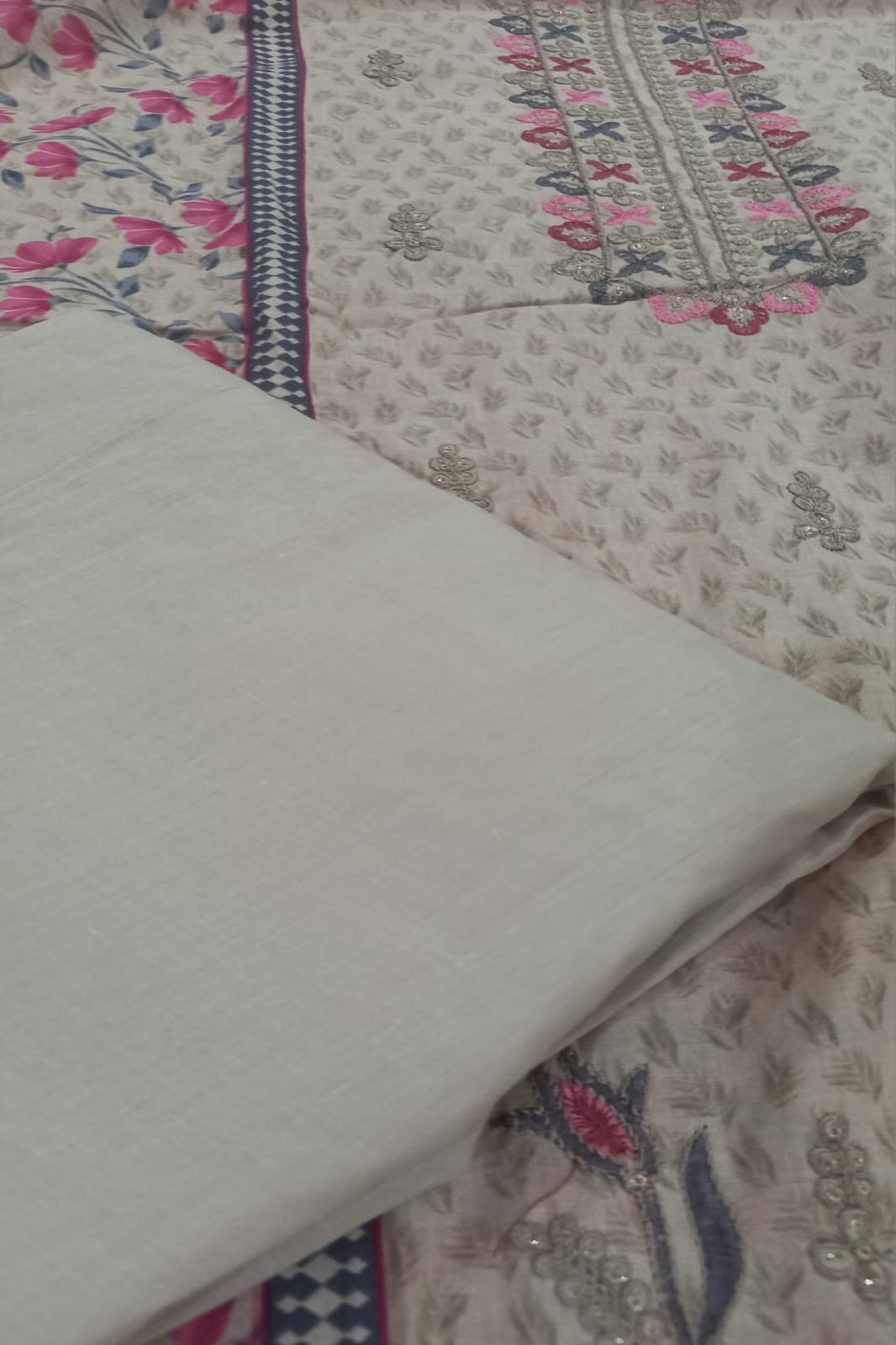 Al-Zohaib Rose Pink Suit-Unstitched