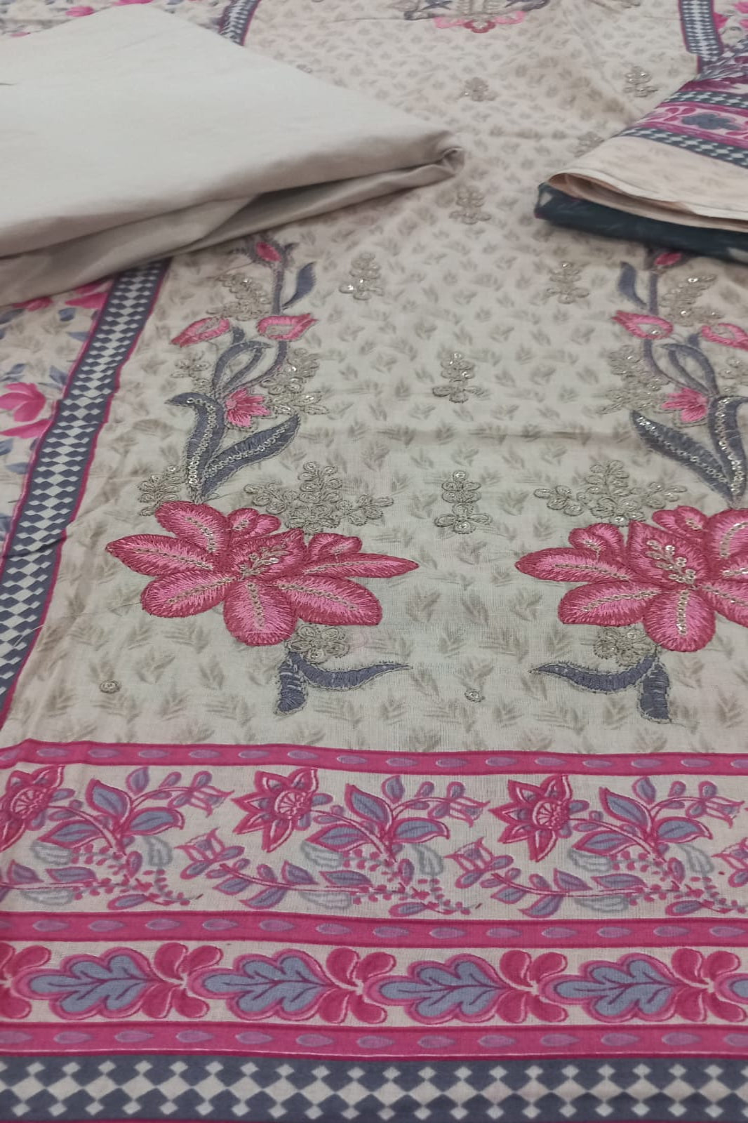 Al-Zohaib Rose Pink Suit-Unstitched