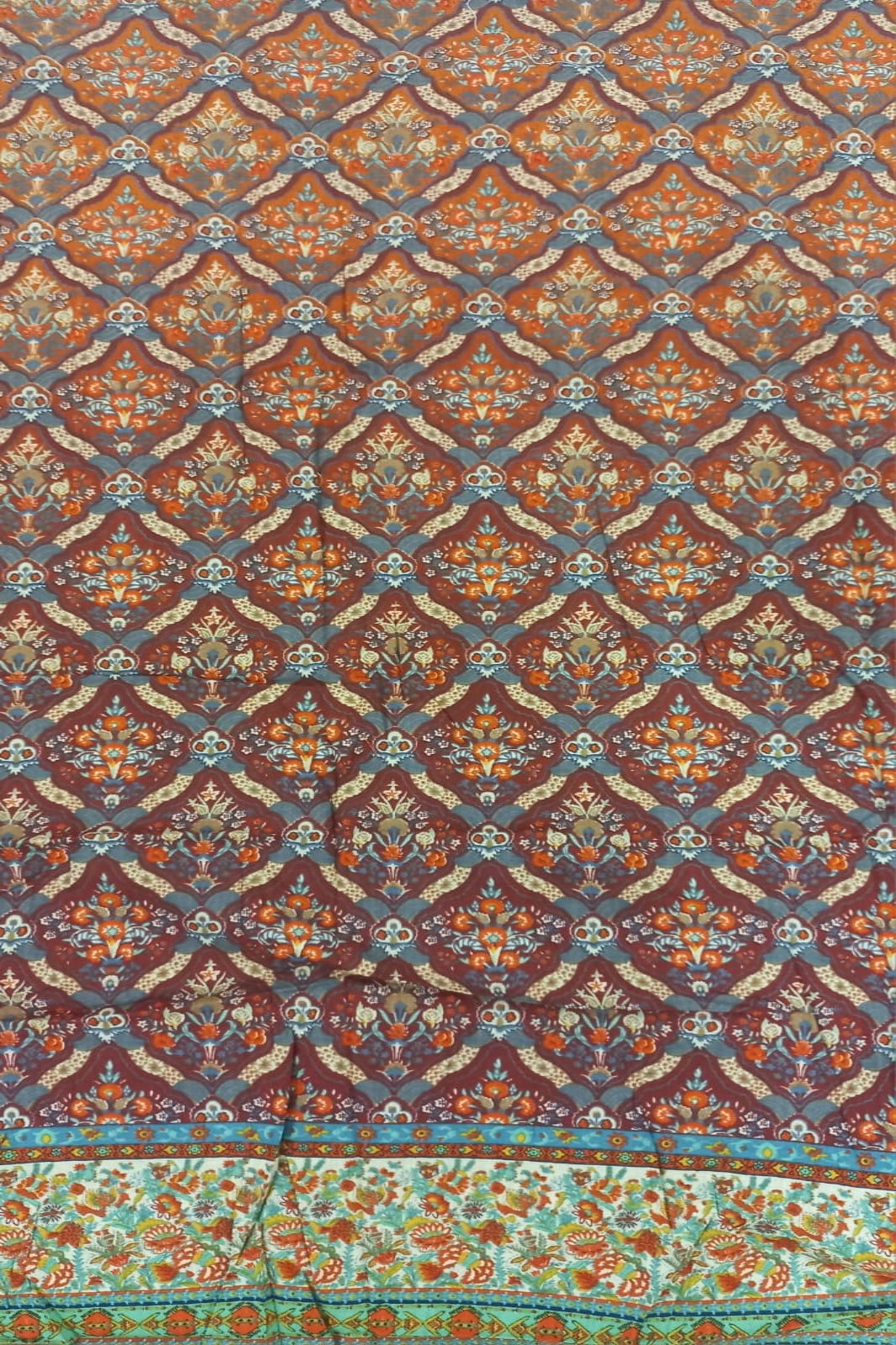 Al-Zohaib Rust & Brown Suit-Unstitched