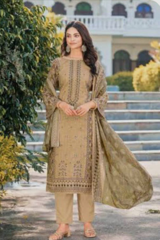 Al-Zohaib Beige Suit-Unstitched