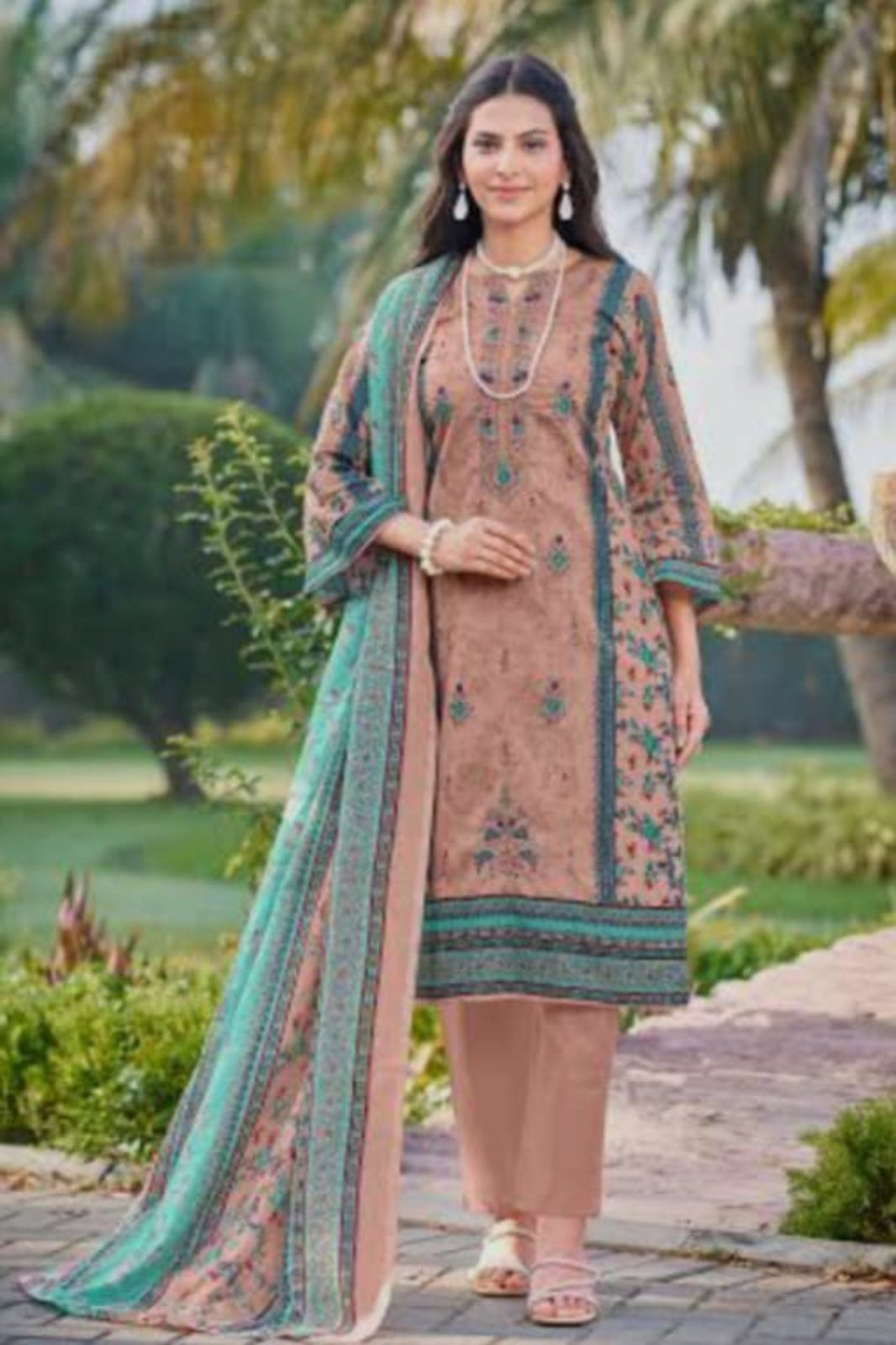 Al-Zohaib Light Peach Suit-Unstitched