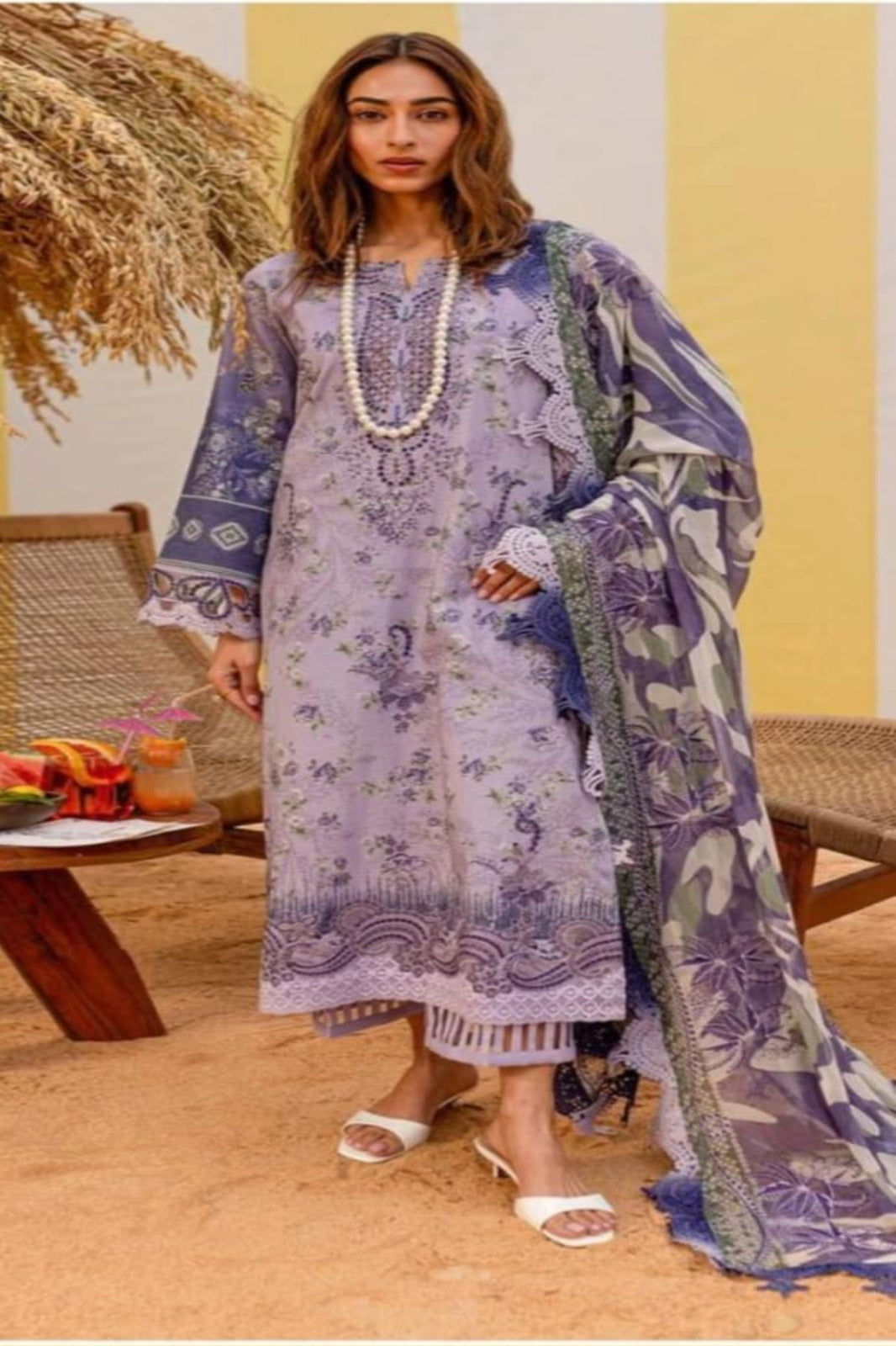 Amira  Purple Suit-Stitched