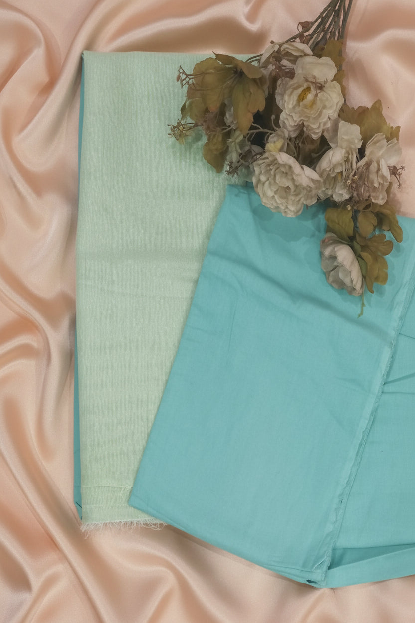 Premium Ice Blue  Festive Suit-Unstitched