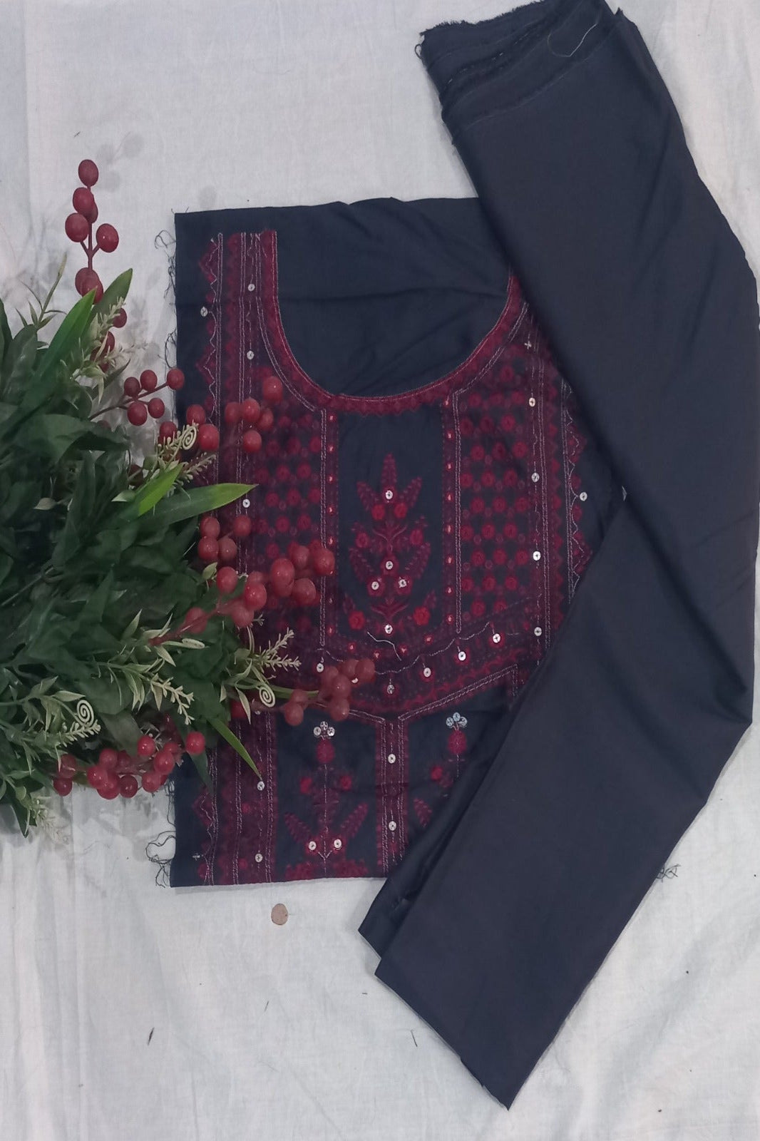 Coco Luxury Dark Grey Designer Suit|Soft Premium Fabric