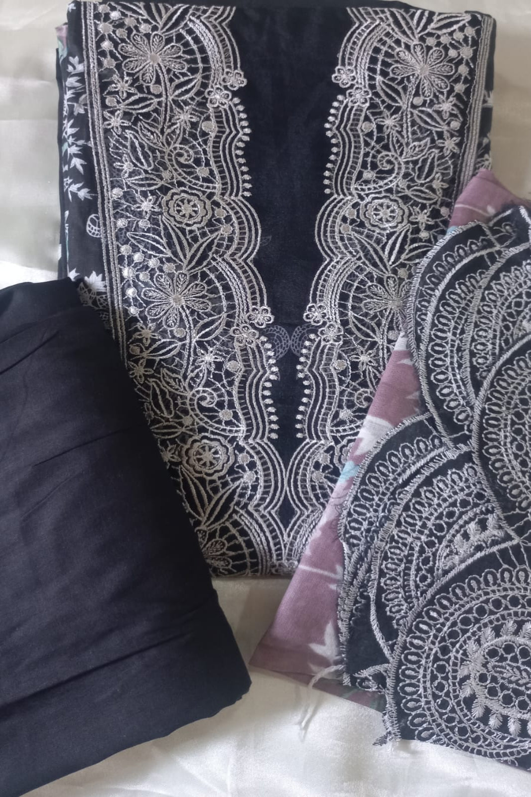 Cosmos Wonder Cream Unstitched Suit - Sabina's Designer Hub