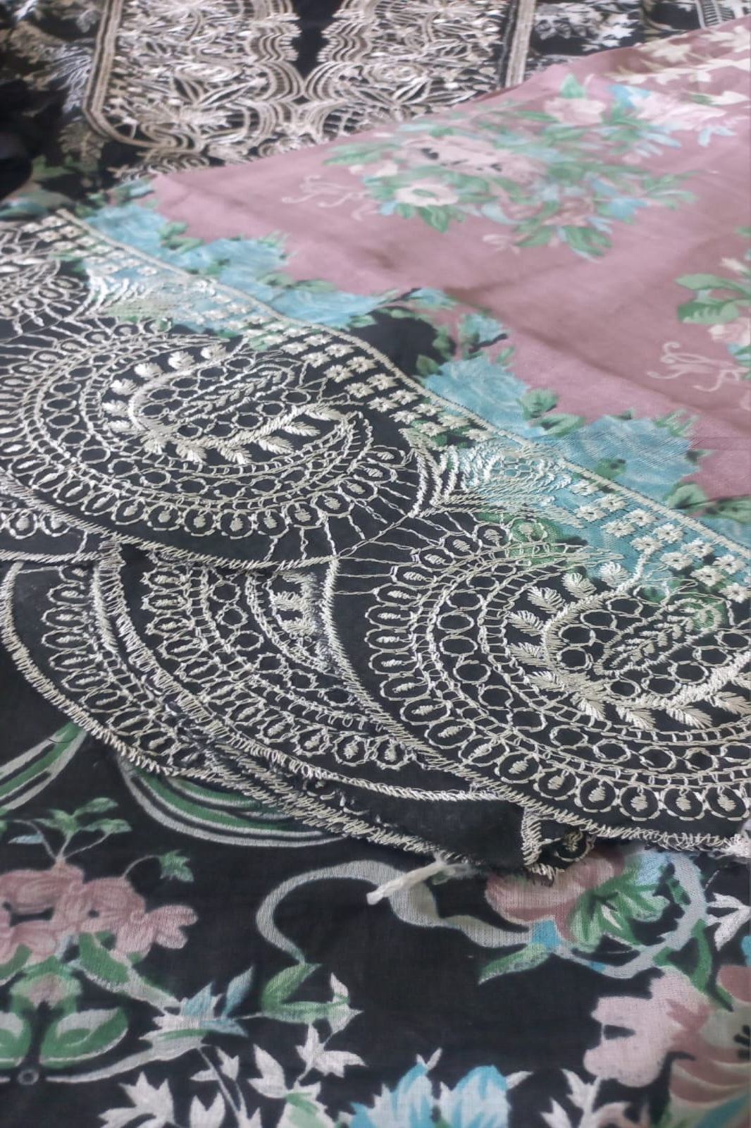 Cosmos Wonder Cream Unstitched Suit - Sabina's Designer Hub