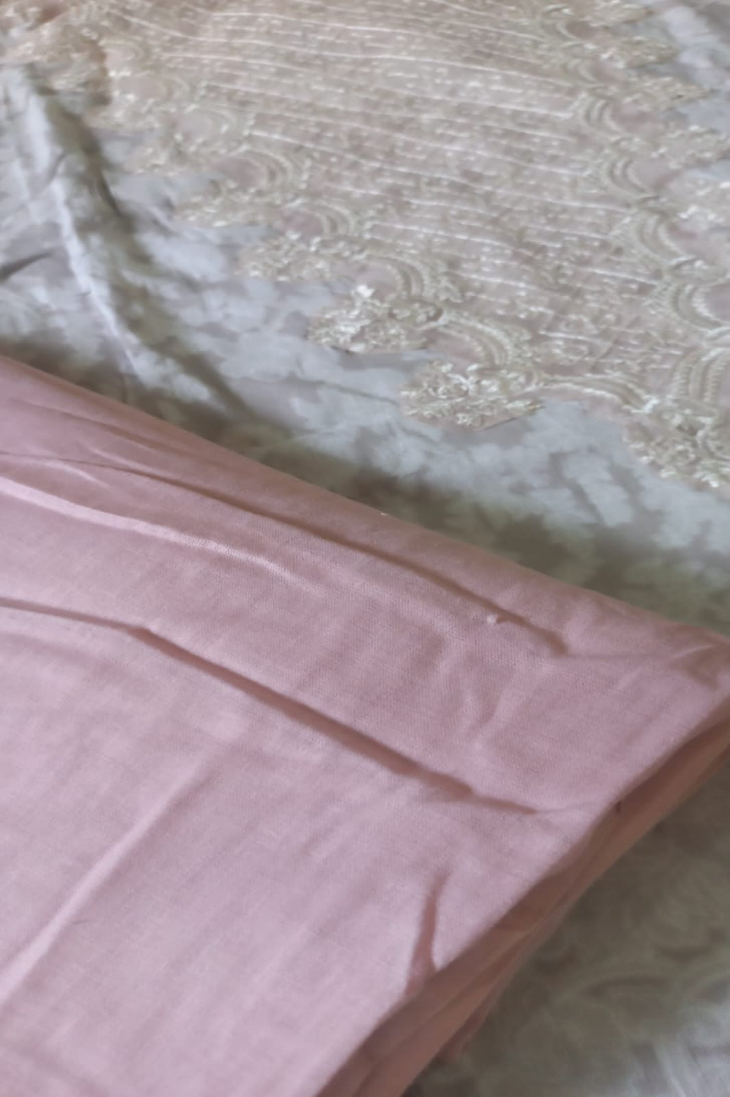 Cosmos Wonder Light Pink Unstitched Suit - Sabina's Designer Hub