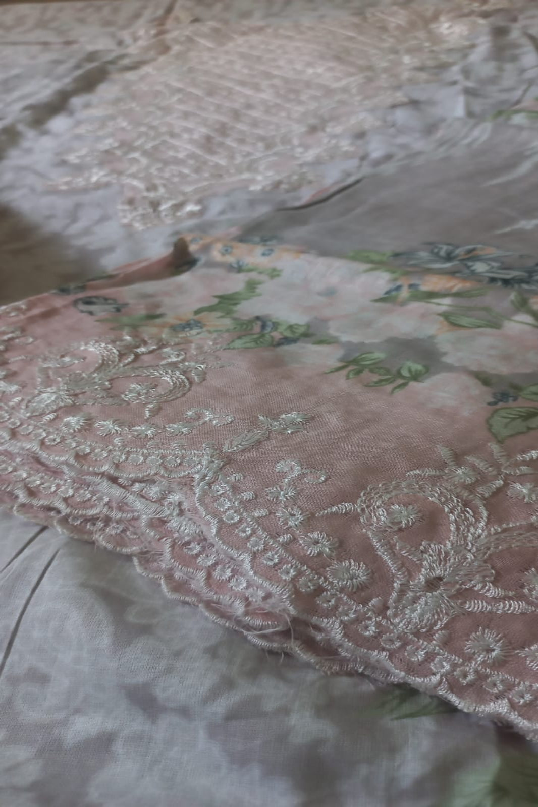 Cosmos Wonder Light Pink Unstitched Suit - Sabina's Designer Hub