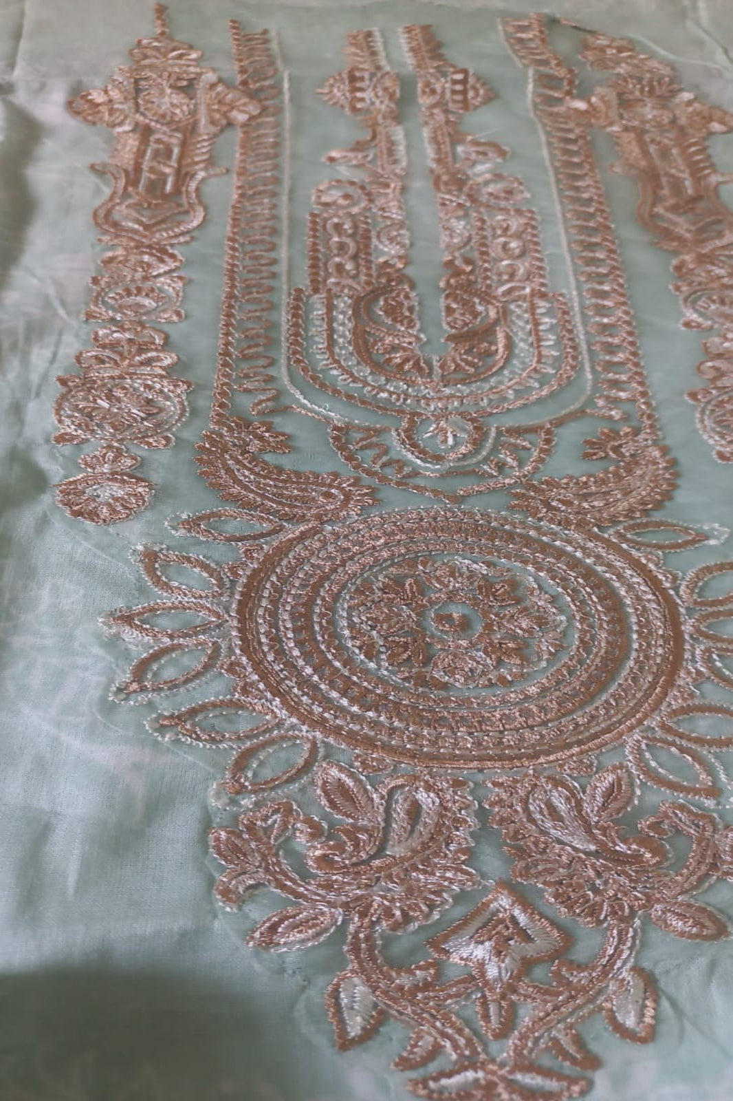 Cosmos Wonder Light Sea Green Unstitched Suit - Sabina's Designer Hub"