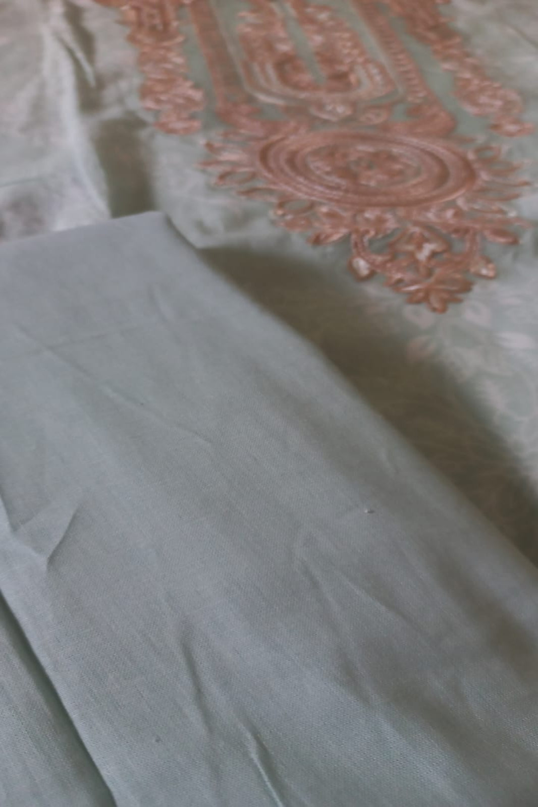 Cosmos Wonder Light Sea Green Unstitched Suit - Sabina's Designer Hub"