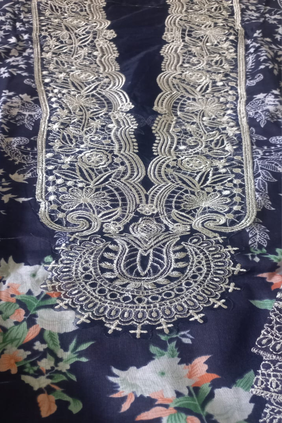 Cosmos Wonder Navy Blue Unstitched Suit - Sabina's Designer Hub