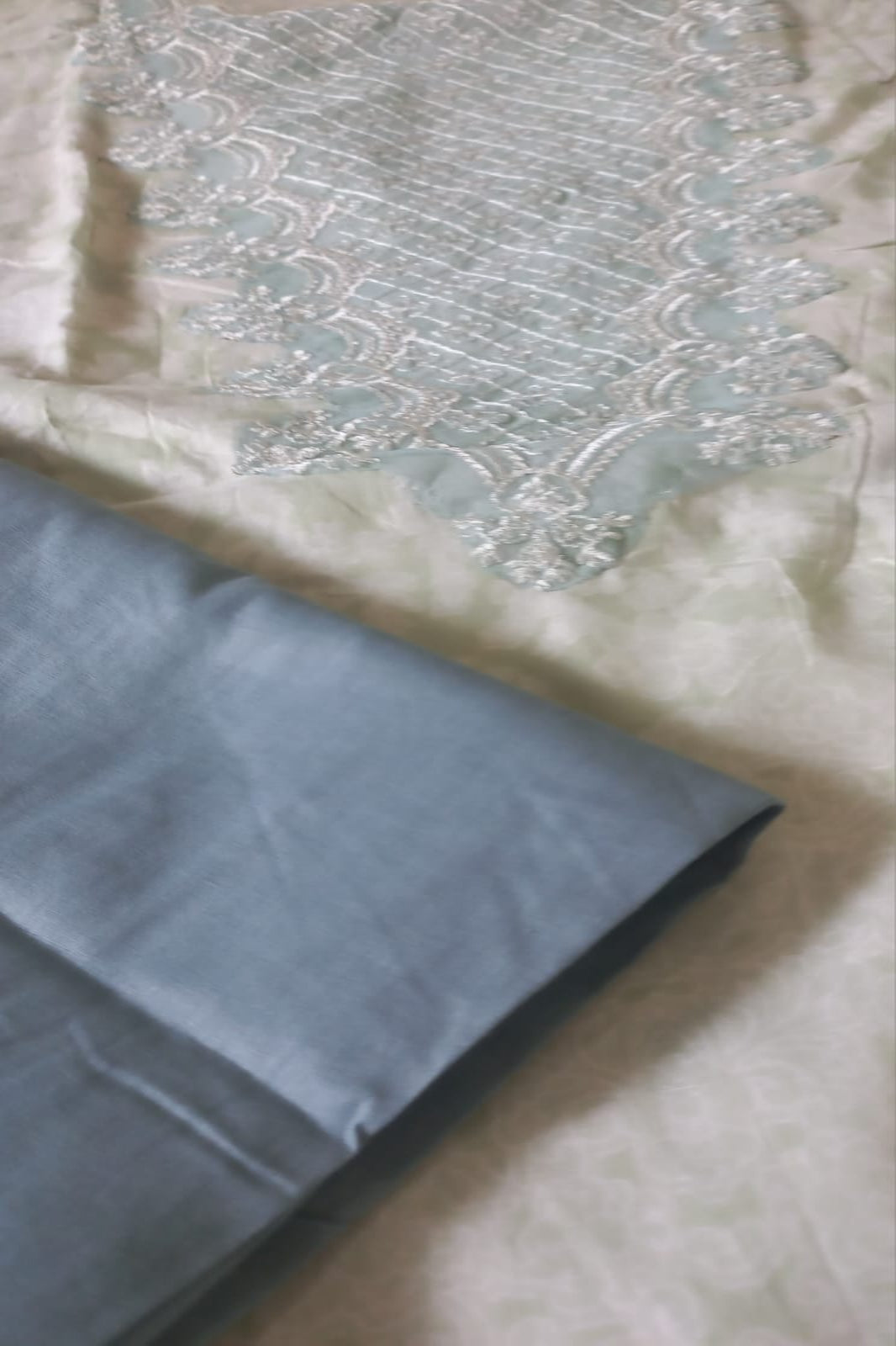 Cosmos Wonder Sea Green Unstitched Suit - Sabina's Designer Hub